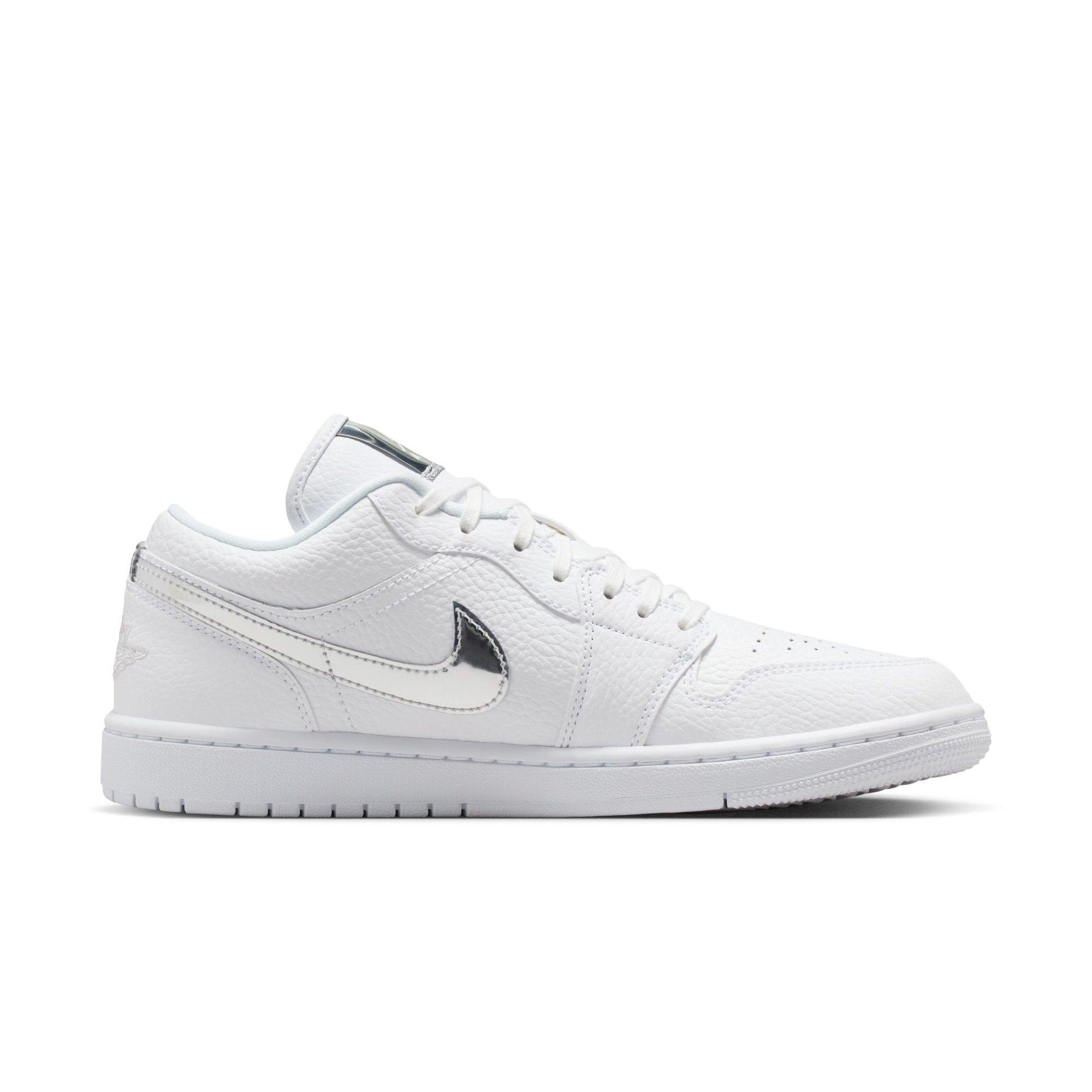 Jordan 1 Low SE "White/Metallic Silver" Women's Shoe - WHITE/SILVER Thumbnail View 2