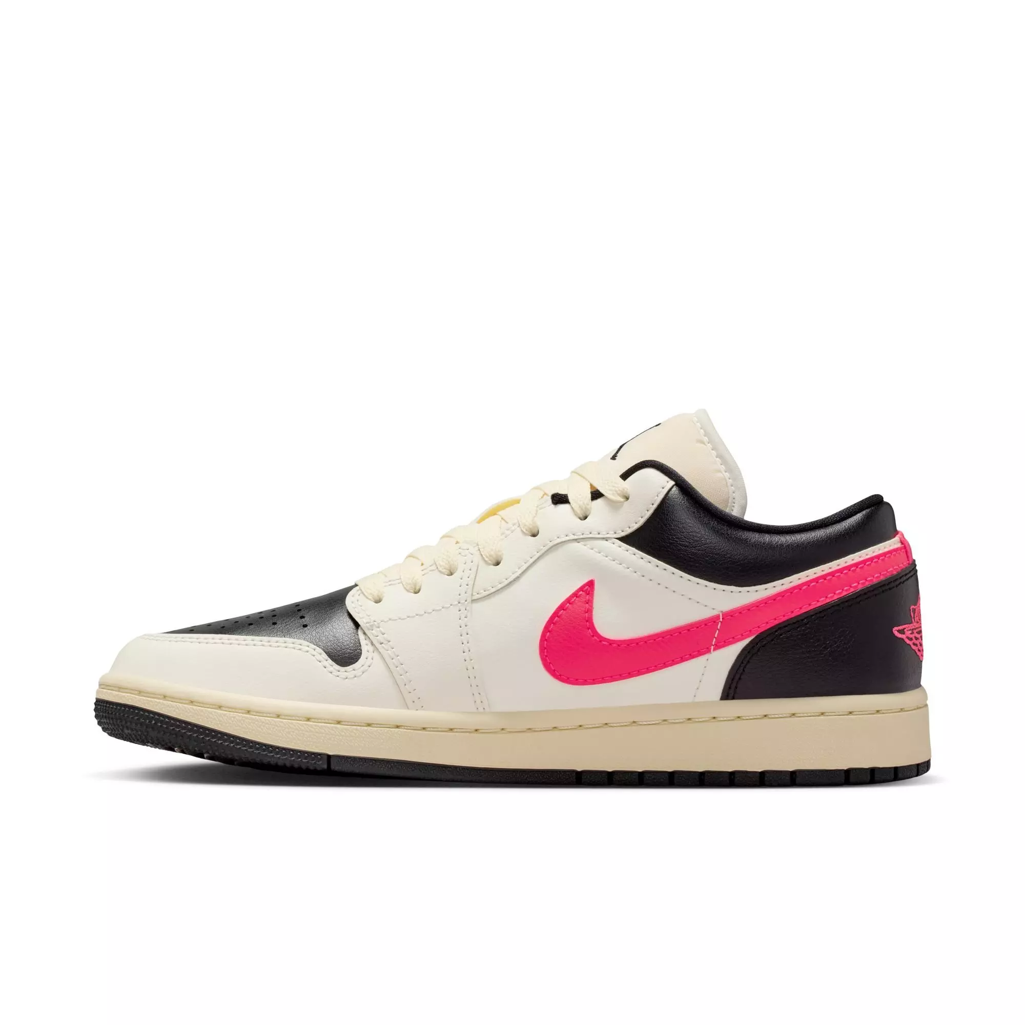 Jordan 1 Low "Pale Ivory/Racer Pink/Black/Muslin" Women's Shoe - WHITE/BLACK/PINK