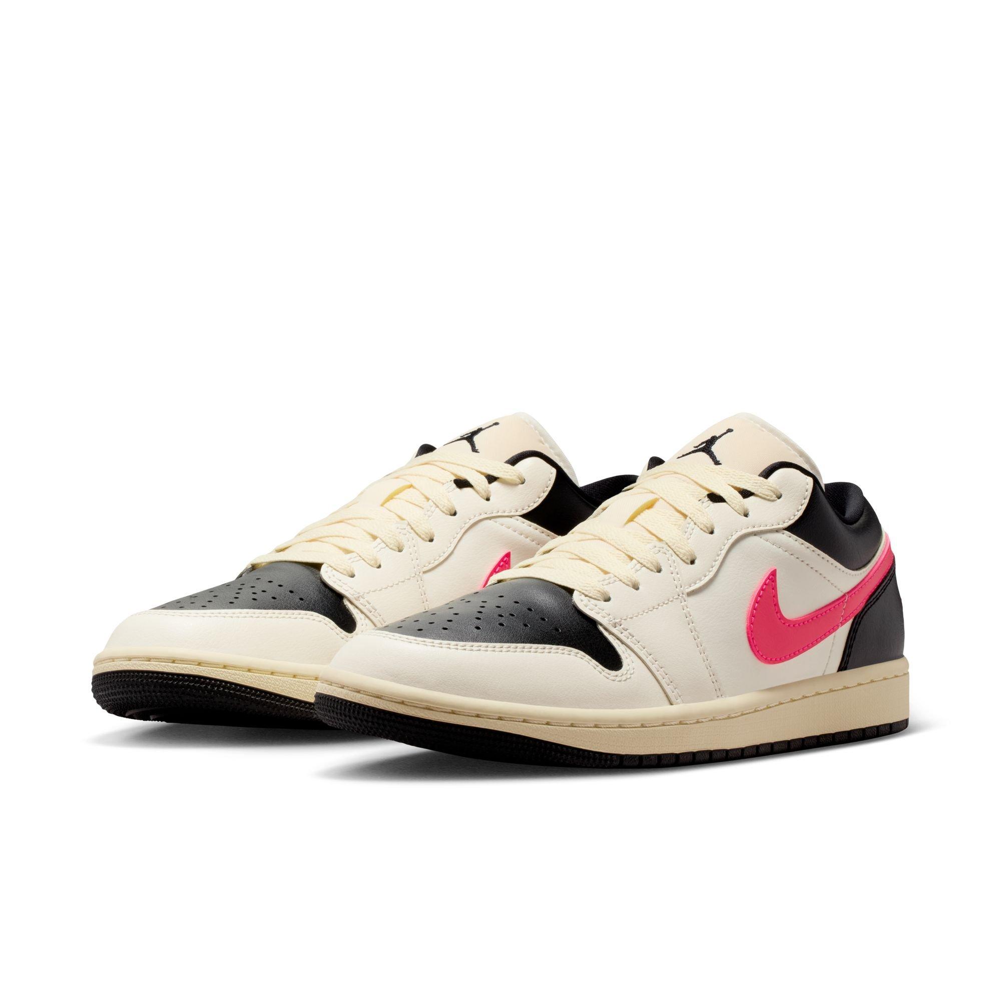 Jordan 1 Low "Pale Ivory/Racer Pink/Black/Muslin" Women's Shoe - WHITE/BLACK/PINK Thumbnail View 5