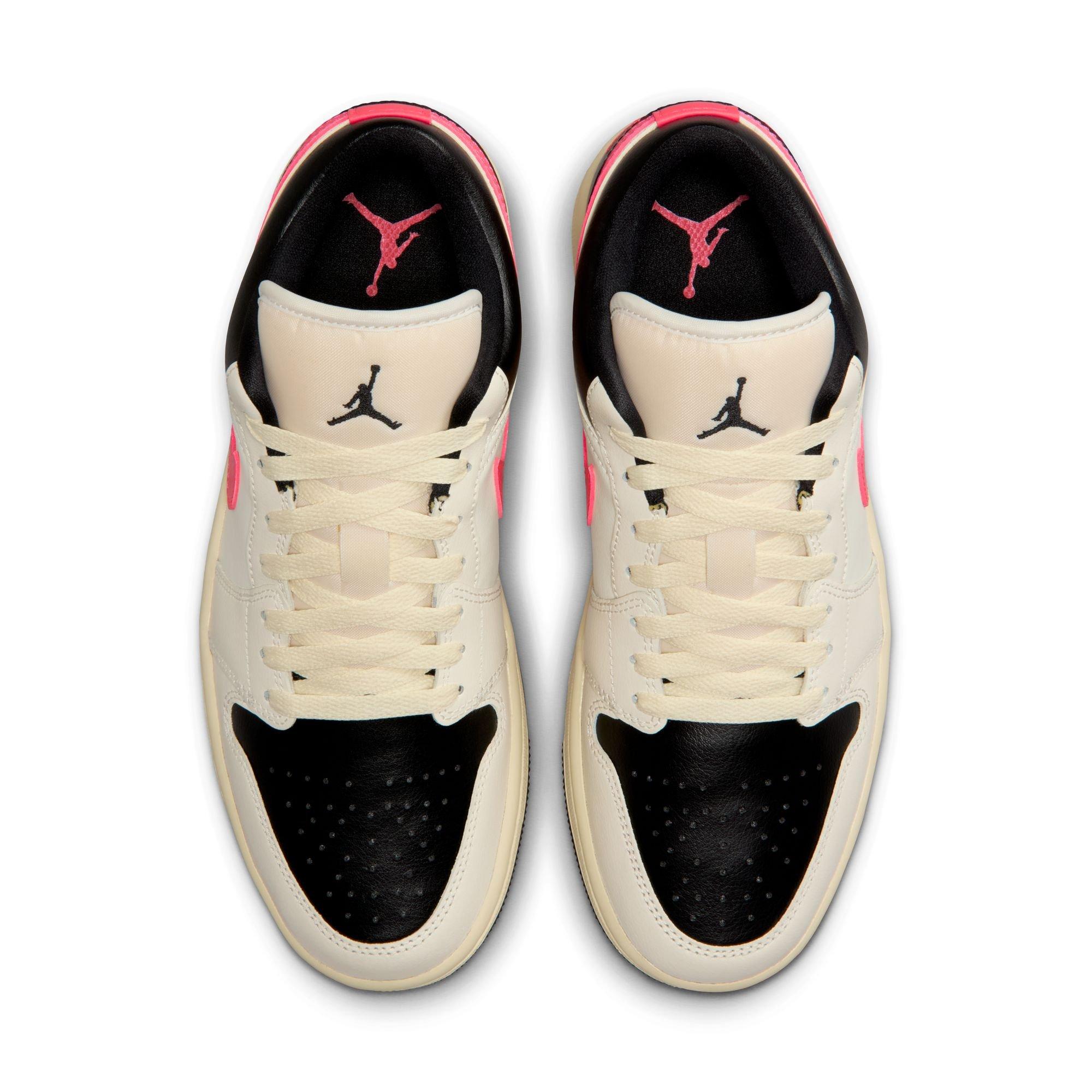 Jordan 1 Low "Pale Ivory/Racer Pink/Black/Muslin" Women's Shoe - WHITE/BLACK/PINK Thumbnail View 6