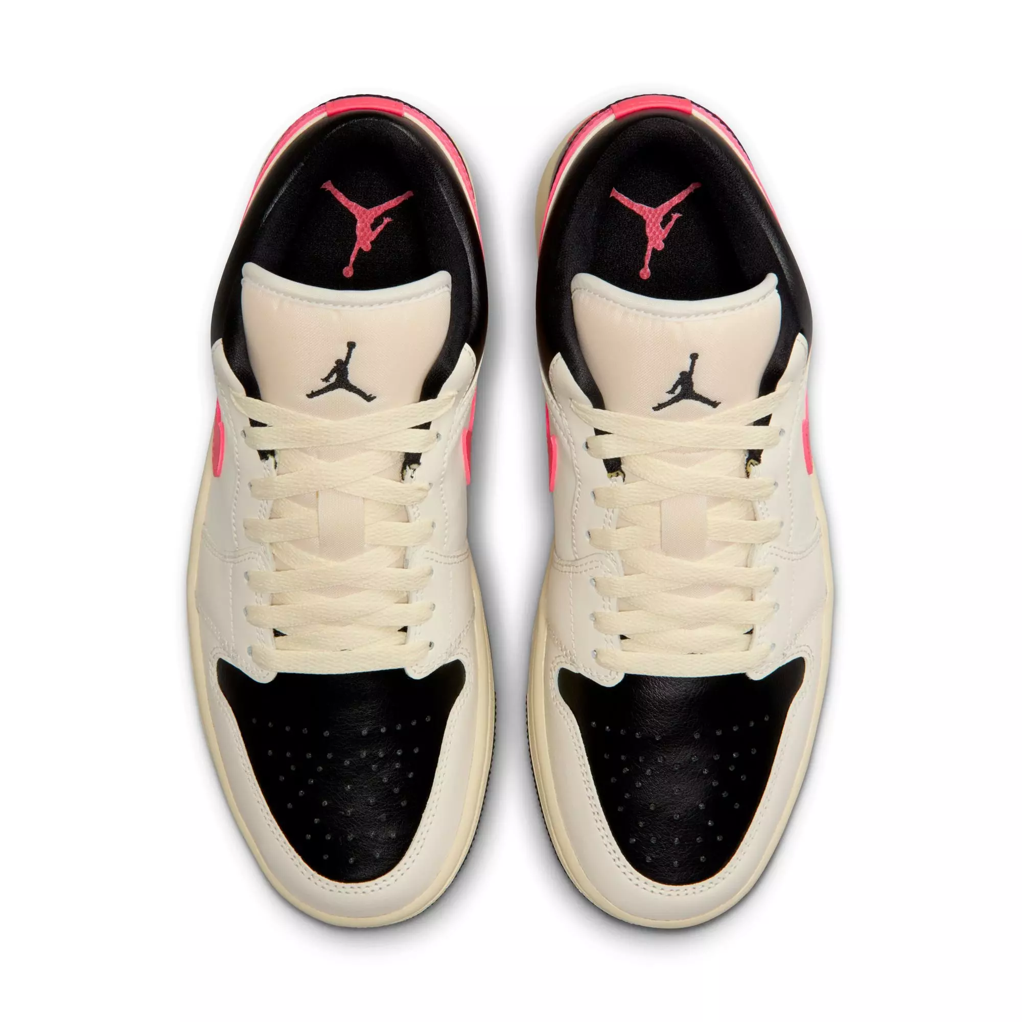 Jordan 1 Low "Pale Ivory/Racer Pink/Black/Muslin" Women's Shoe - WHITE/BLACK/PINK
