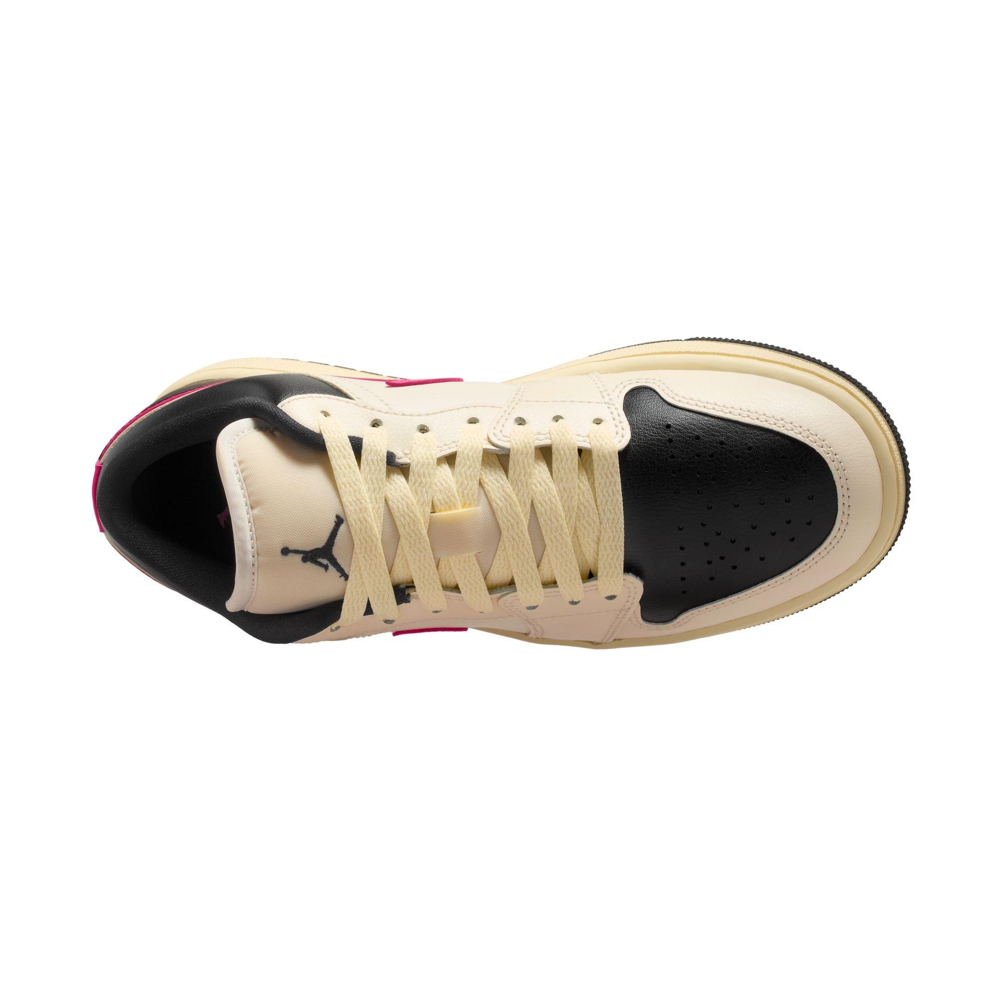 Jordan 1 Low "Pale Ivory/Racer Pink/Black/Muslin" Women's Shoe - WHITE/BLACK/PINK Thumbnail View 8