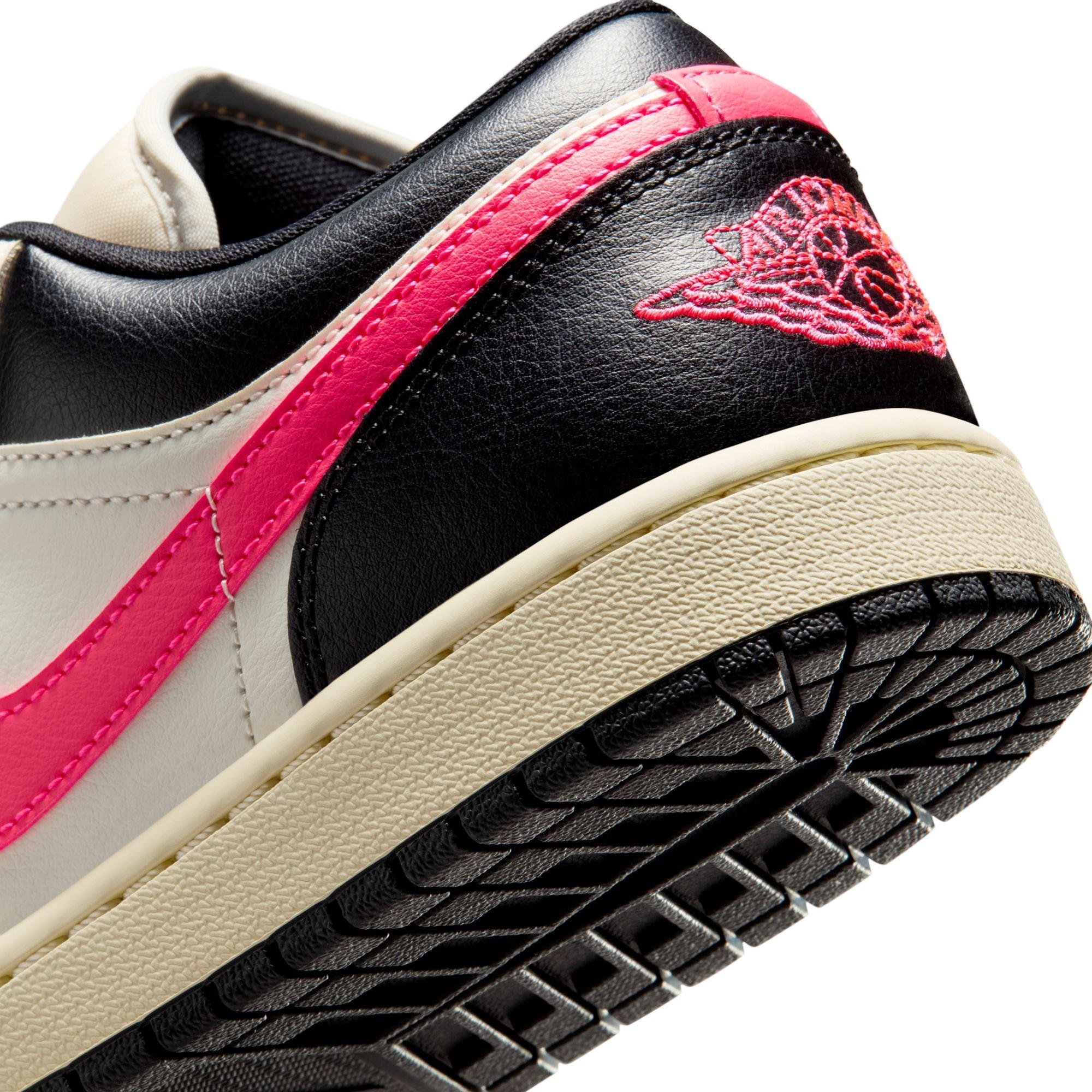 Jordan 1 Low "Pale Ivory/Racer Pink/Black/Muslin" Women's Shoe - WHITE/BLACK/PINK Thumbnail View 10