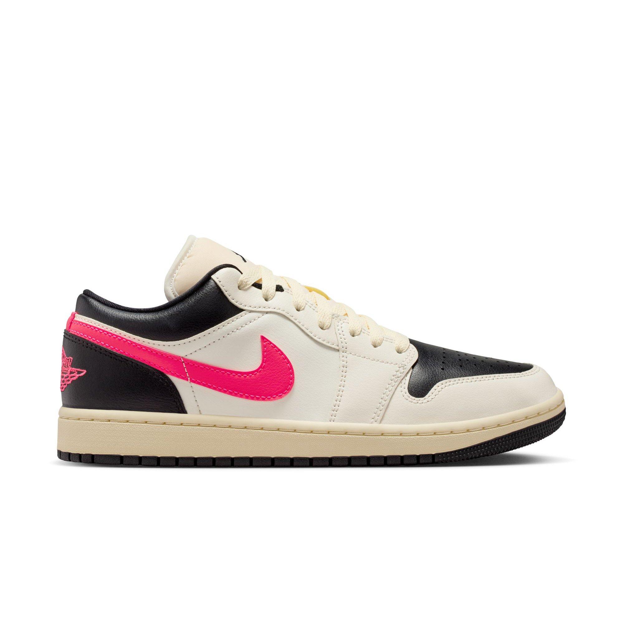 Jordan 1 Low "Pale Ivory/Racer Pink/Black/Muslin" Women's Shoe - WHITE/BLACK/PINK Thumbnail View 1