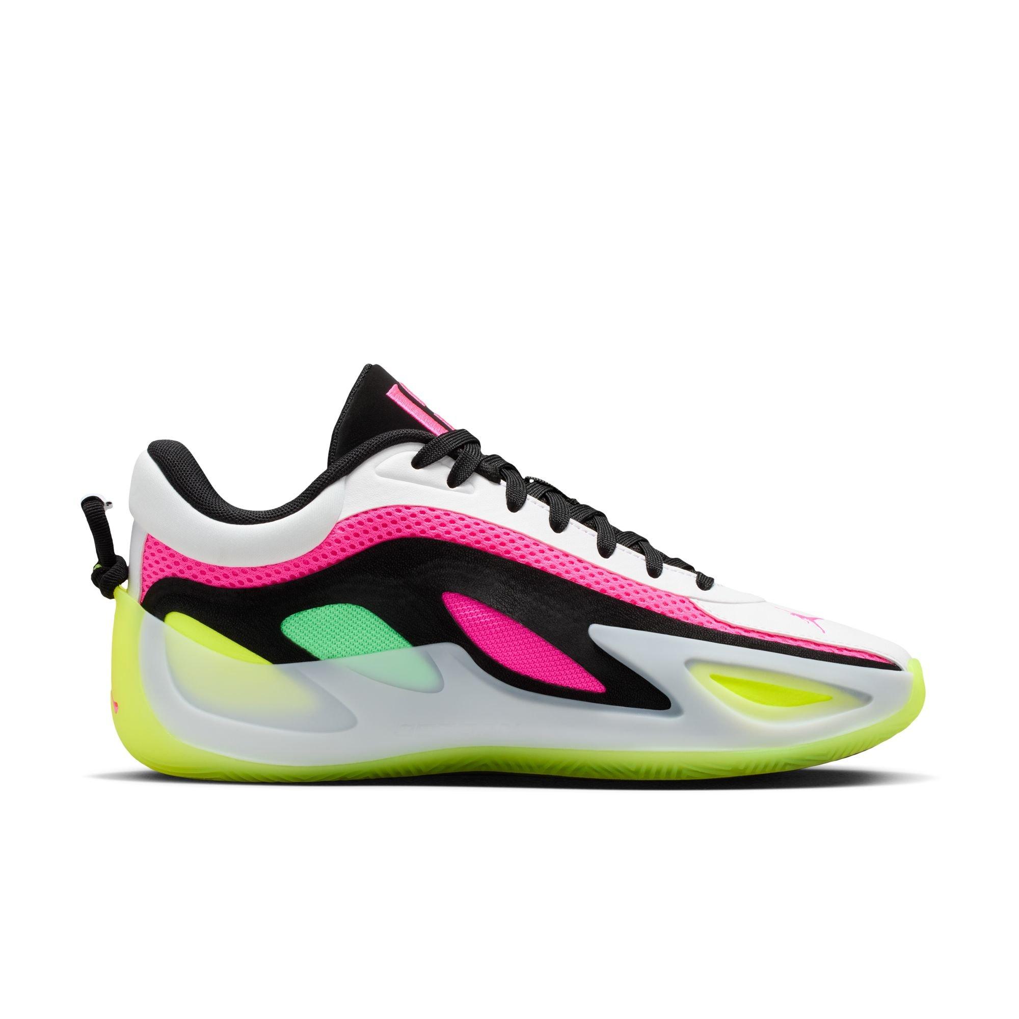 Jordan Heir Series 2 "Pink Blast" Women's Basketball Shoe - WHITE/PINK/GREEN Thumbnail View 3