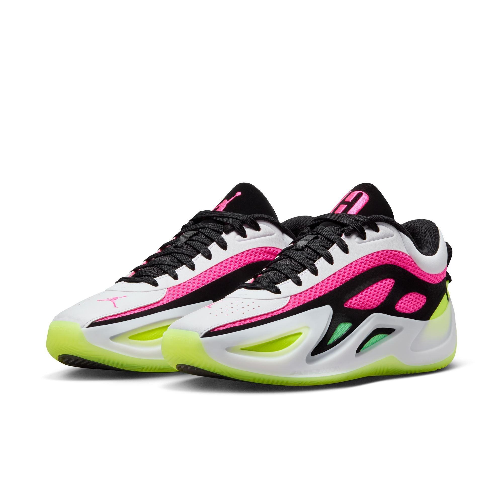 Jordan Heir Series 2 "Pink Blast" Women's Basketball Shoe - WHITE/PINK/GREEN Thumbnail View 4
