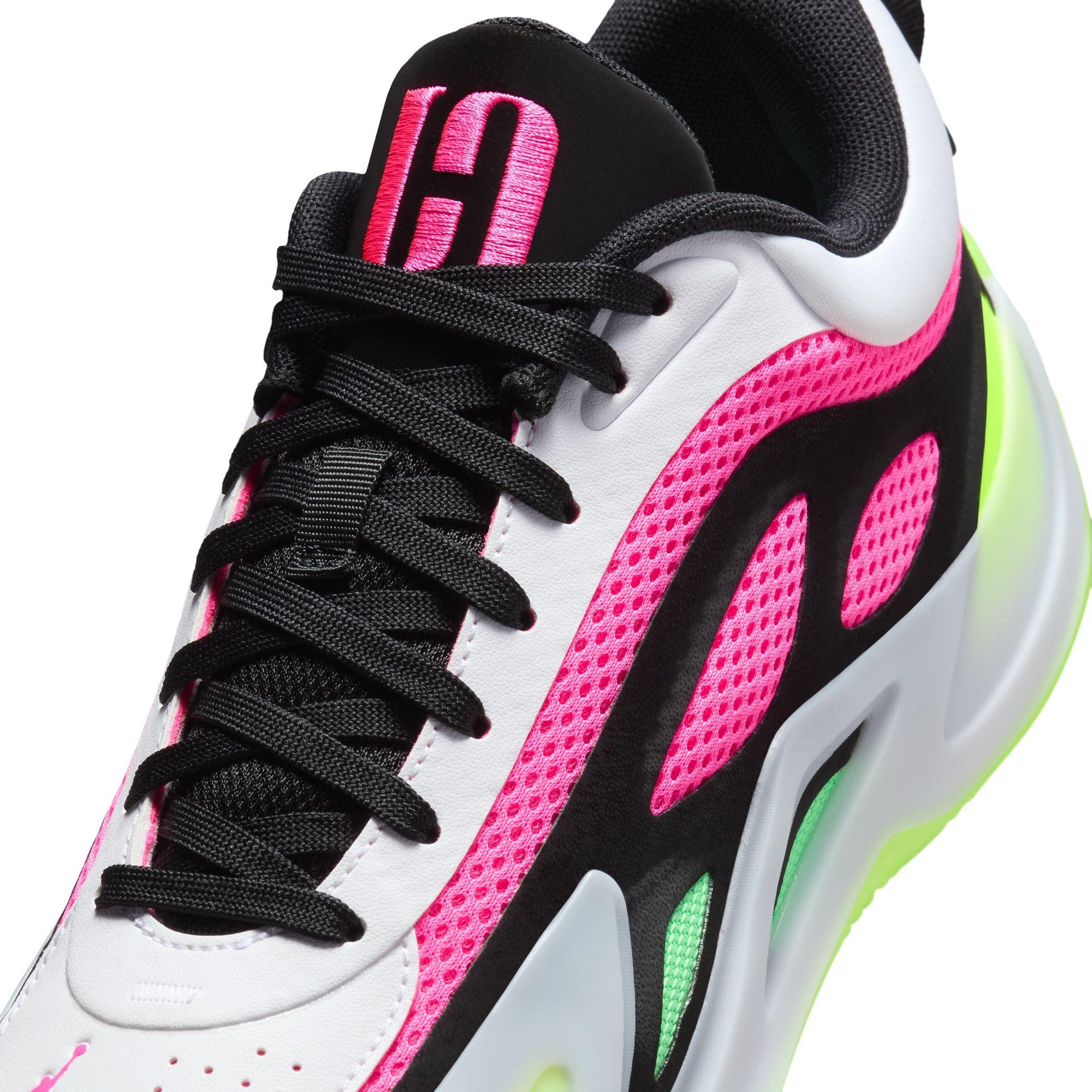 Jordan Heir Series 2 "Pink Blast" Women's Basketball Shoe - WHITE/PINK/GREEN Thumbnail View 5