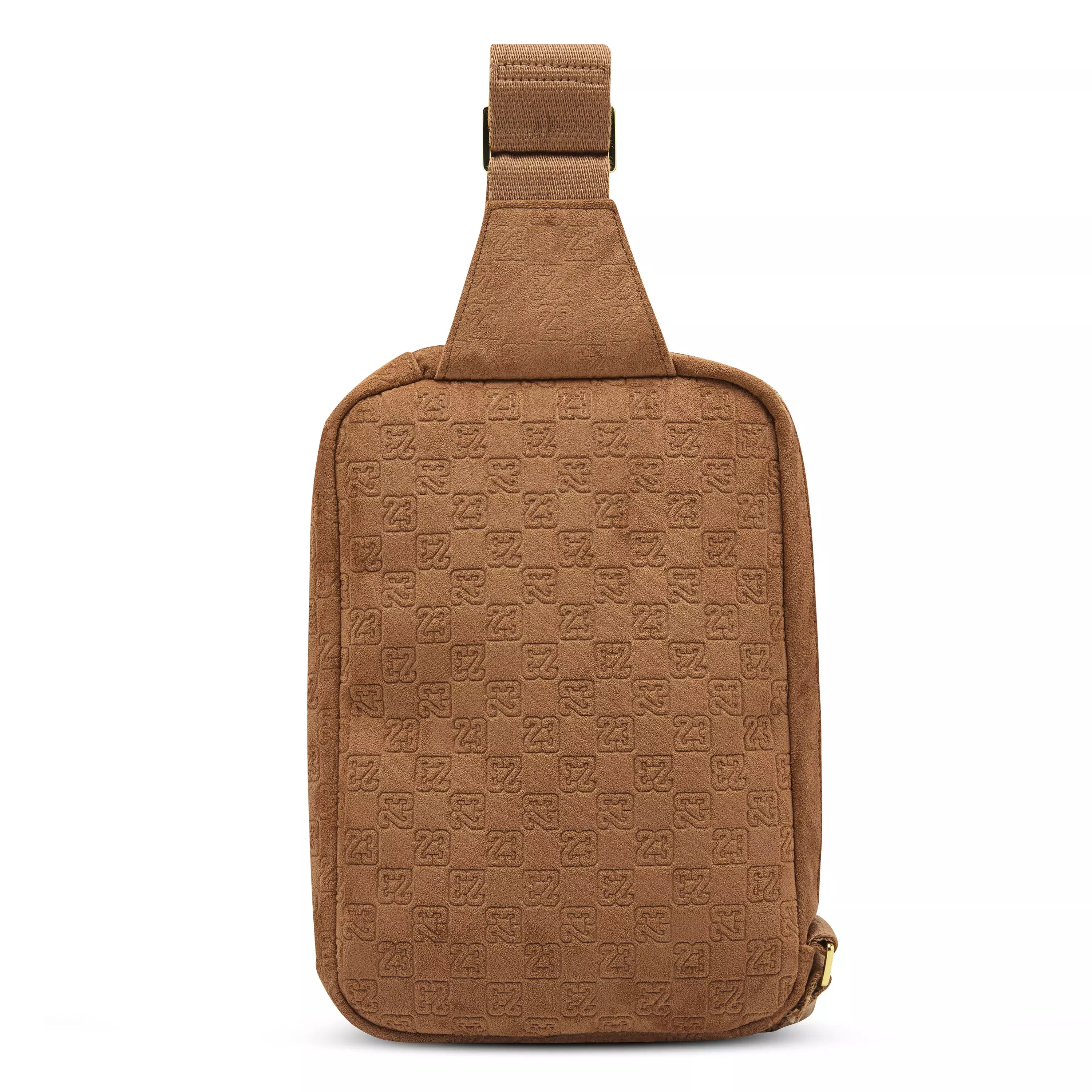 Jordan Suede Monogram Sling Bag - BROWN