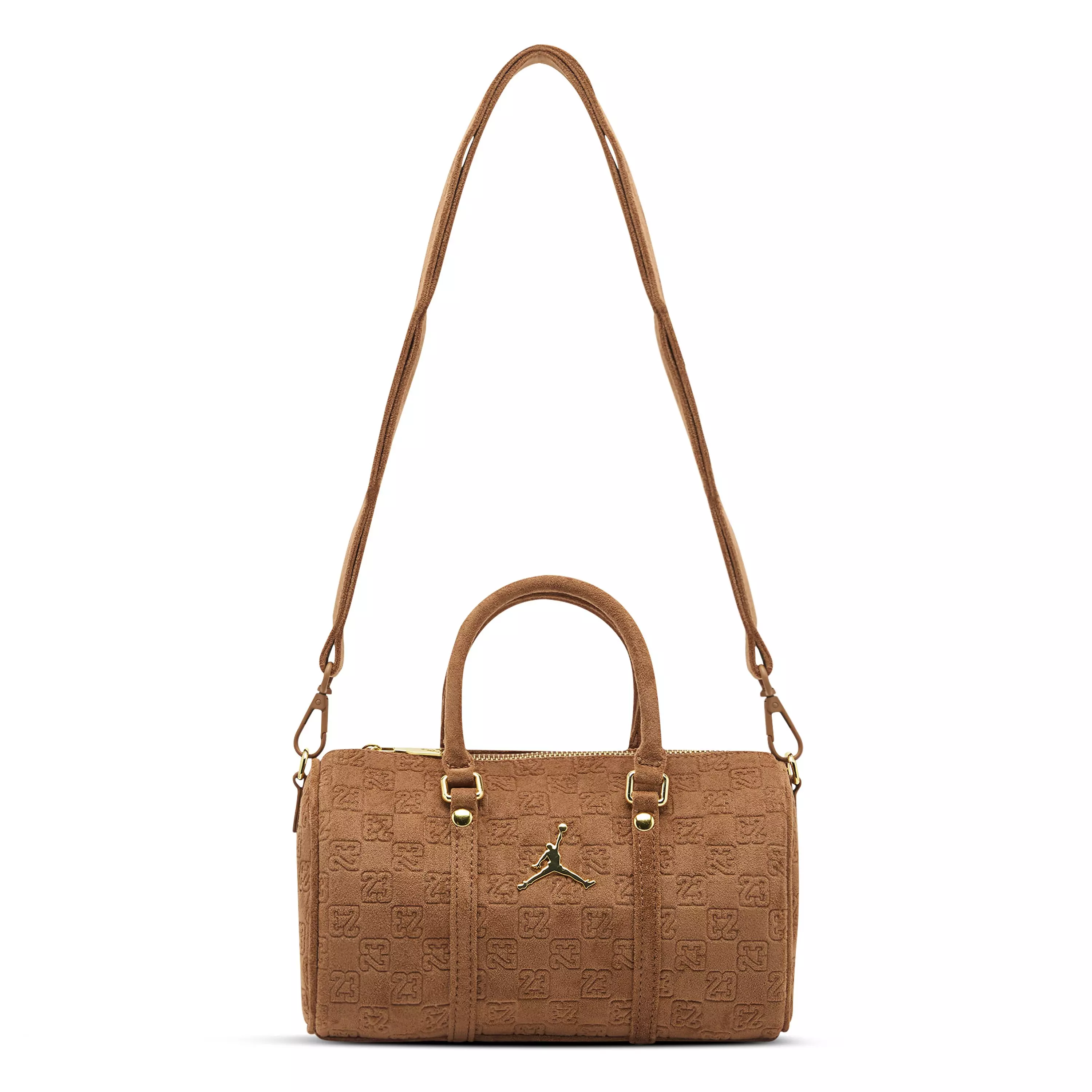 Jordan Suede Monogram Mini Duffle Bag - BROWN