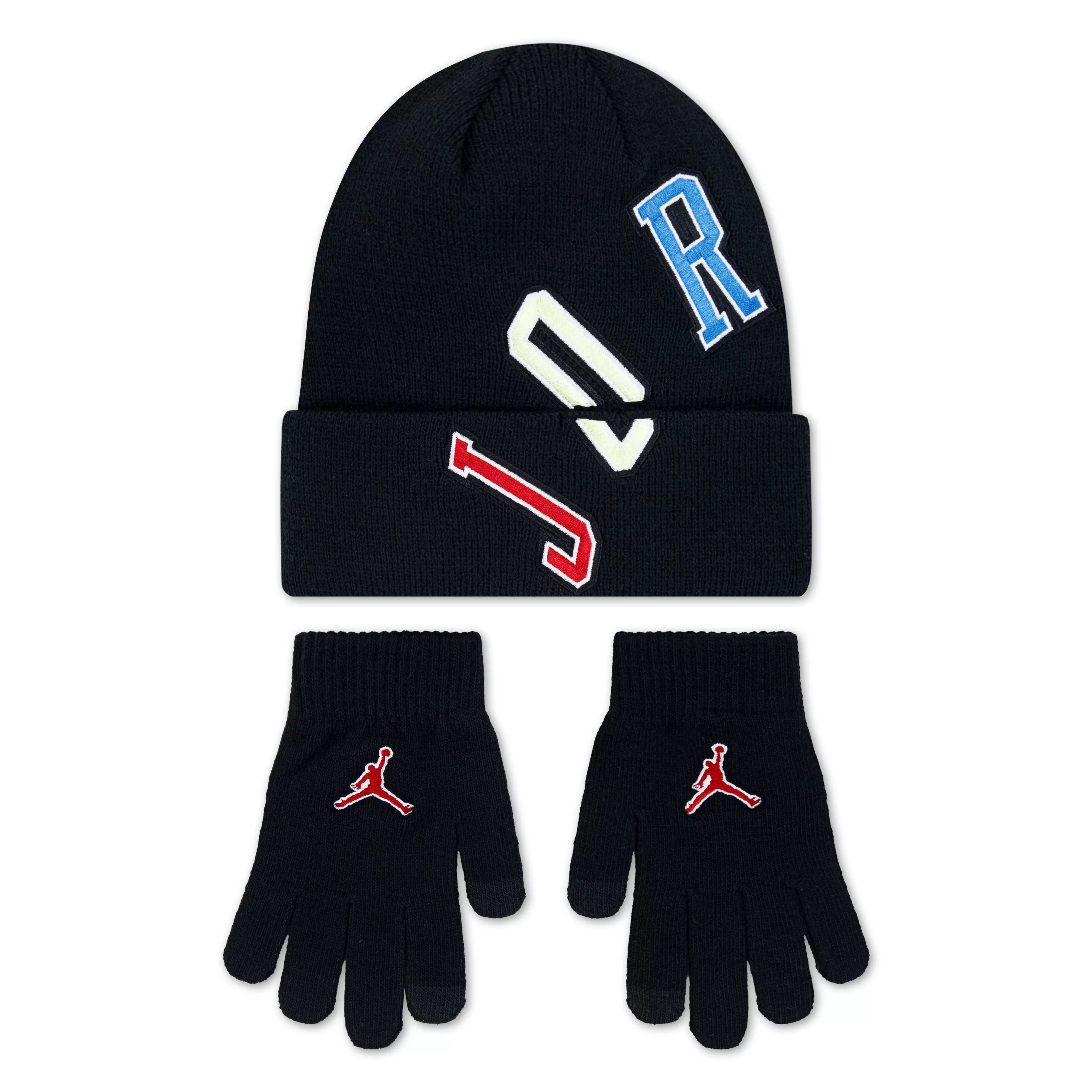 Jordan Big Kids' Varsity Beanie Set - BLACK