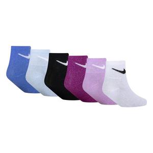 Nike Little Kids' Lurex Quarter Socks-6PK