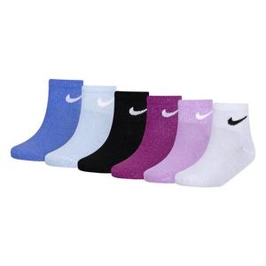 Nike Little Kids' Lurex Quarter Socks-6PK