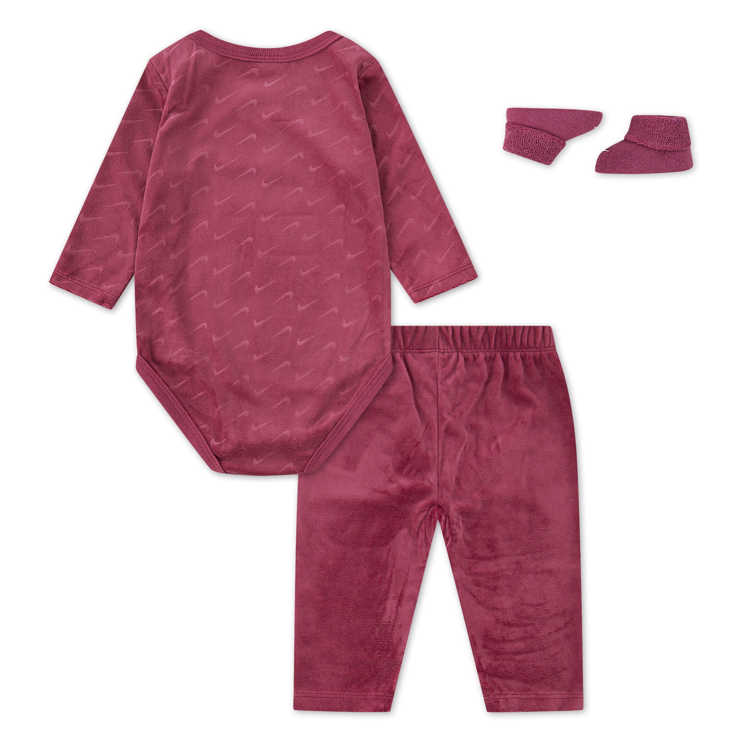 Nike 3-Piece Velour Swoosh Box Infant Kids' Pink Set