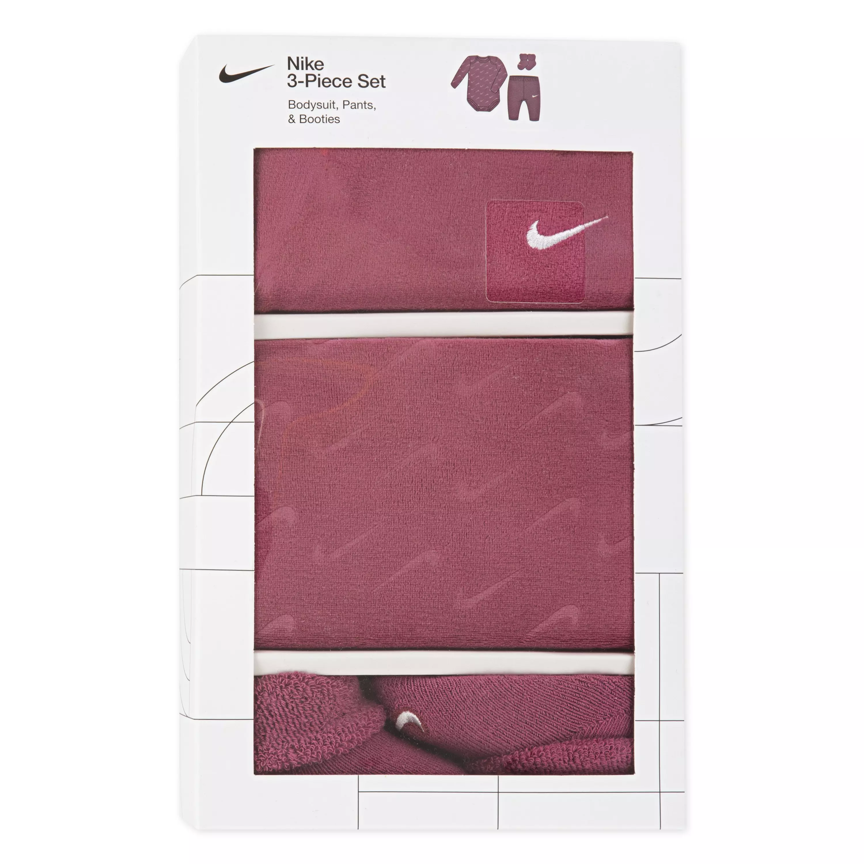 Nike Infant Girls' 3-Piece Velour Swoosh Box Set - Pink - PINK