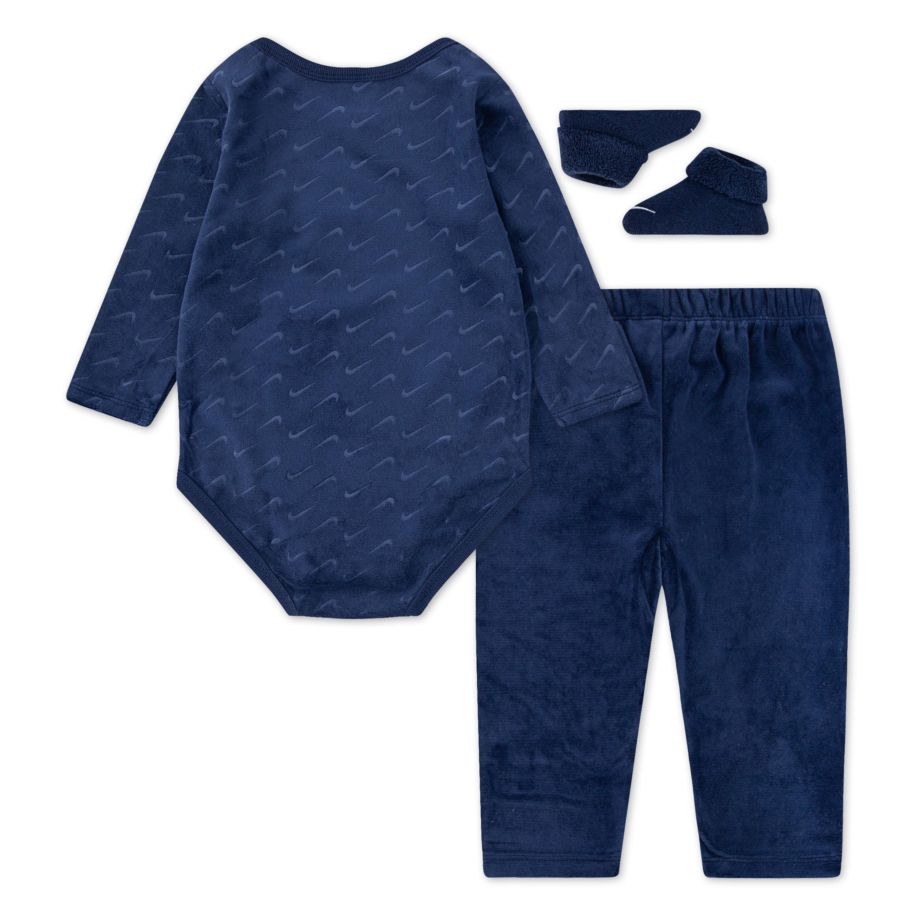 Nike 3-Piece Velour Swoosh Box Infant Kids' Navy Set