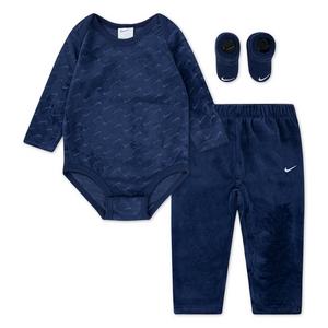 Nike Infant Kids' 3-Piece Velour Swoosh Box Set - Navy