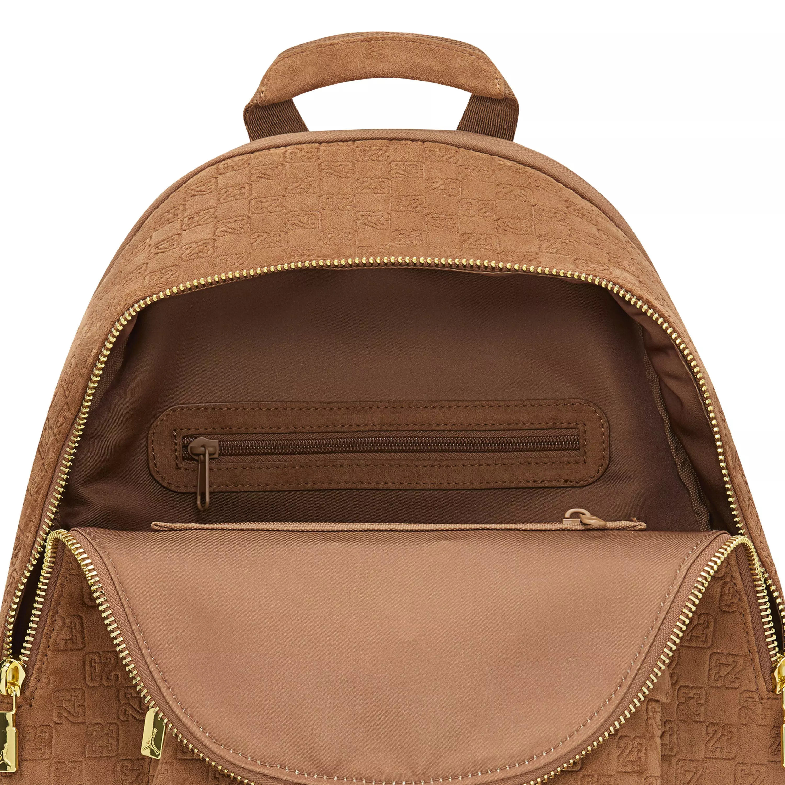 Jordan Suede Monogram Backpack - BROWN
