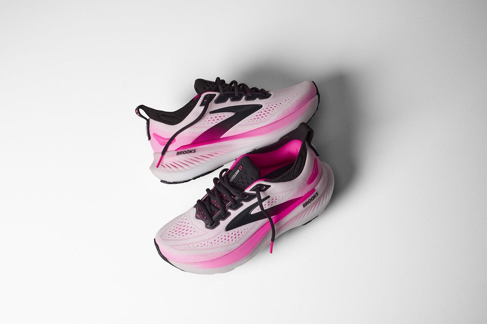 Brooks Glycerin 23 "White/Phantom/Cyber Pink" Women's Running Shoe - WHITE/PINK/BLACK Thumbnail View 8