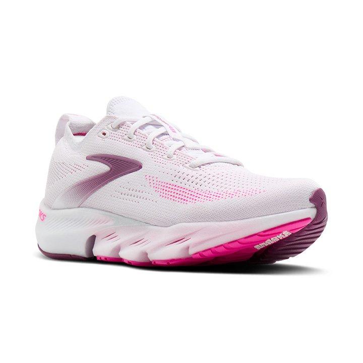 Brooks Glycerin Flex "White/Cyber Pink/Argyle" Women's Running Shoe - WHITE/PINK Thumbnail View 6