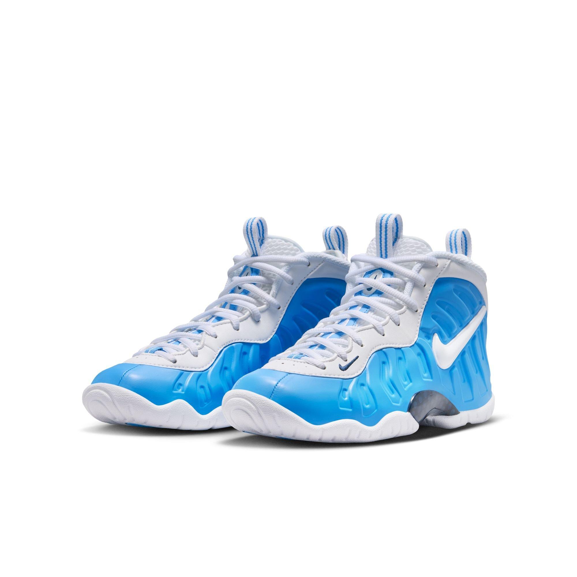 Nike Little Posite Pro "University Blue" Grade School Kids' Shoe - UNIVERSITY BLUE/WHITE Thumbnail View 4