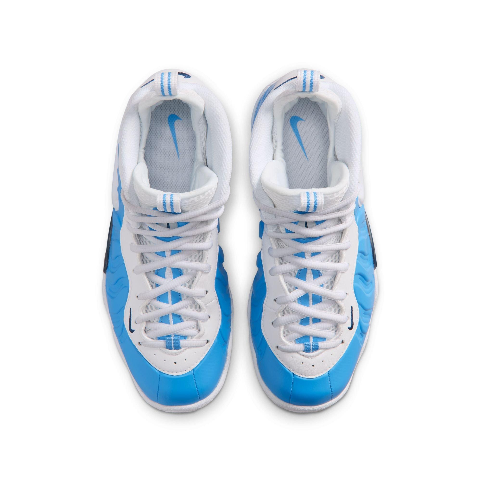 Nike Little Posite Pro "University Blue" Grade School Kids' Shoe - UNIVERSITY BLUE/WHITE Thumbnail View 12