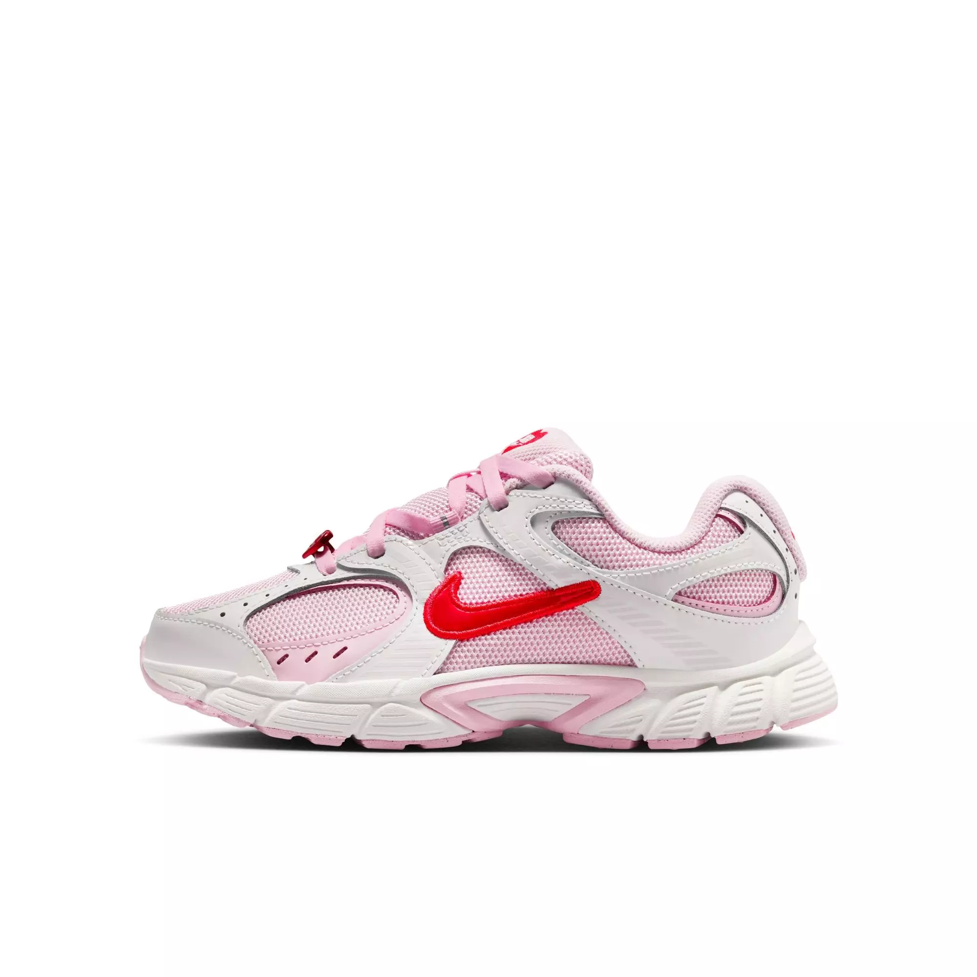Nike V5 RNR "Summit White/Lt Crimson/Pink Foam" Grade School Girls' Shoe - PINK/RED
