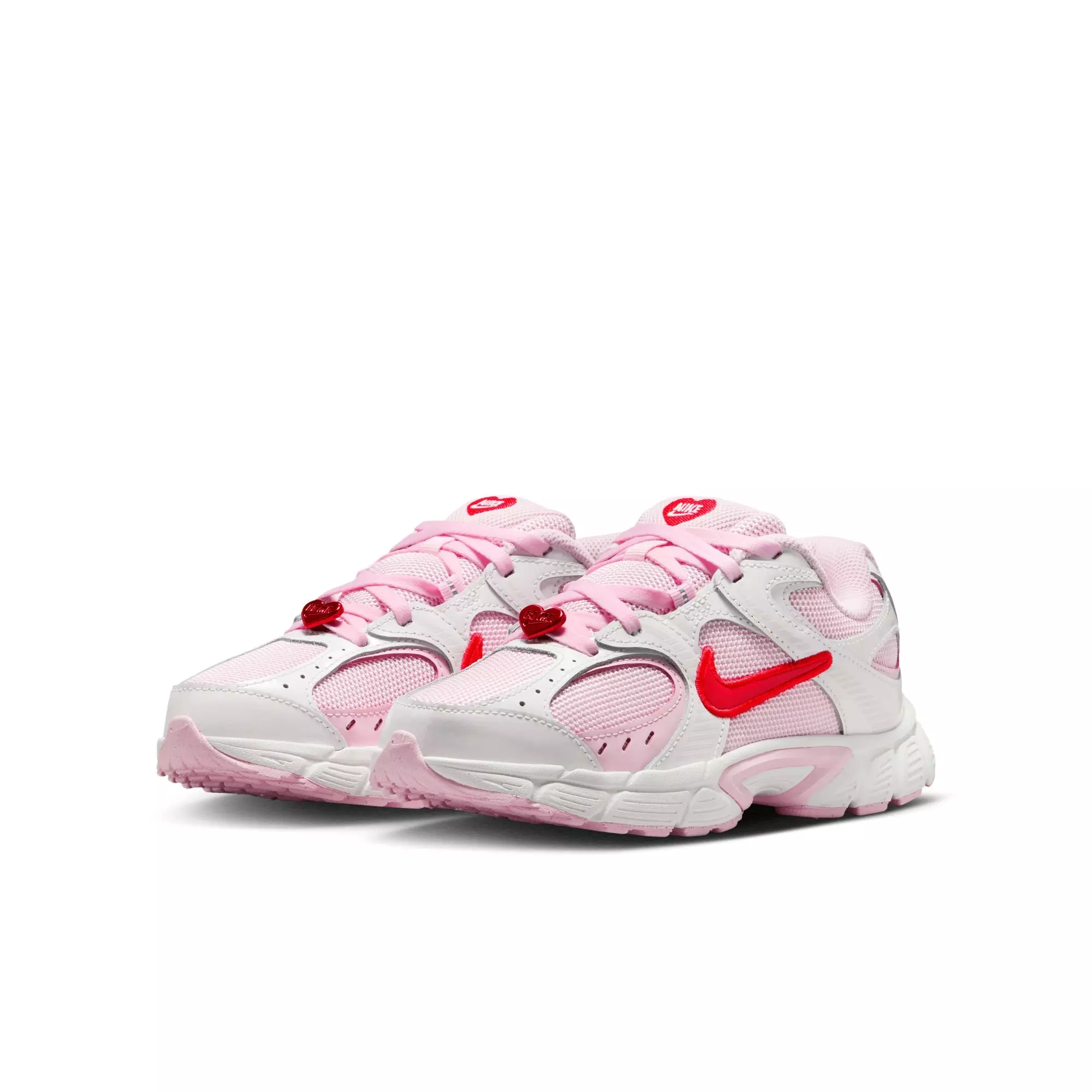 Nike V5 RNR "Summit White/Lt Crimson/Pink Foam" Grade School Girls' Shoe - PINK/RED