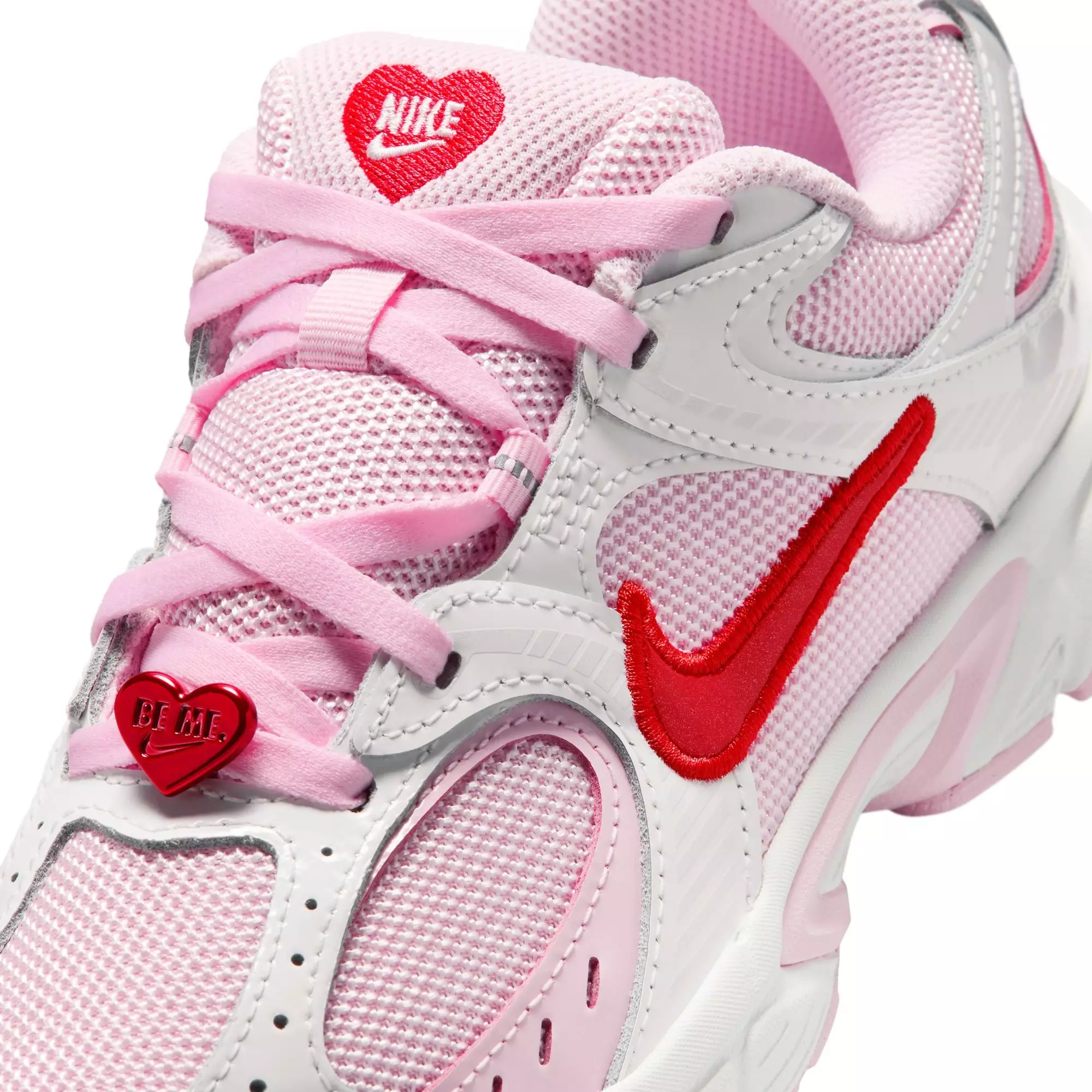 Nike V5 RNR "Summit White/Lt Crimson/Pink Foam" Grade School Girls' Shoe - PINK/RED