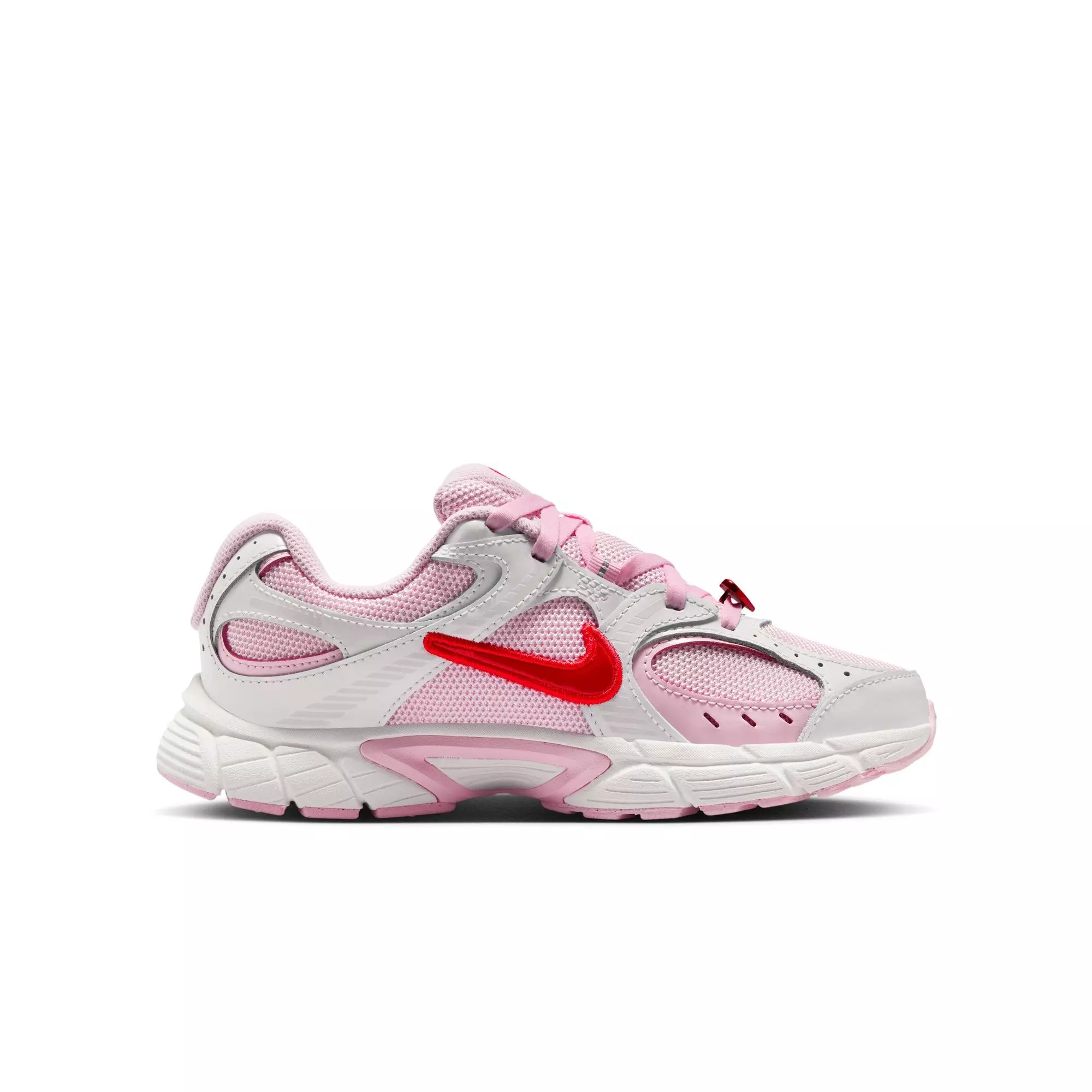 Nike V5 RNR "Summit White/Lt Crimson/Pink Foam" Grade School Girls' Shoe - PINK/RED