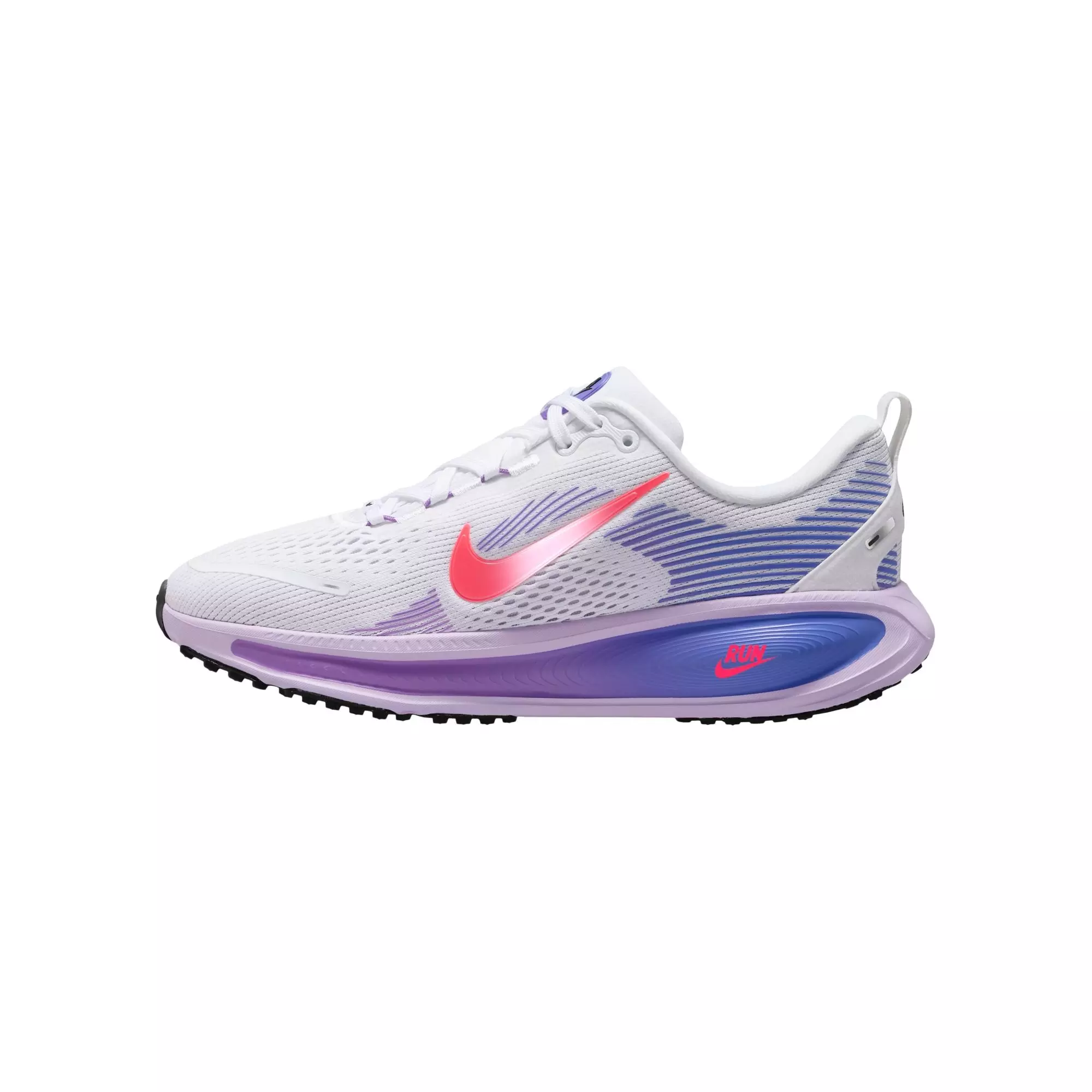 Nike Vomero 18 "White/Hot Lava/Violet Mist/Sapphire" Grade School Girls' Road Running Shoe - WHITE/PURPLE