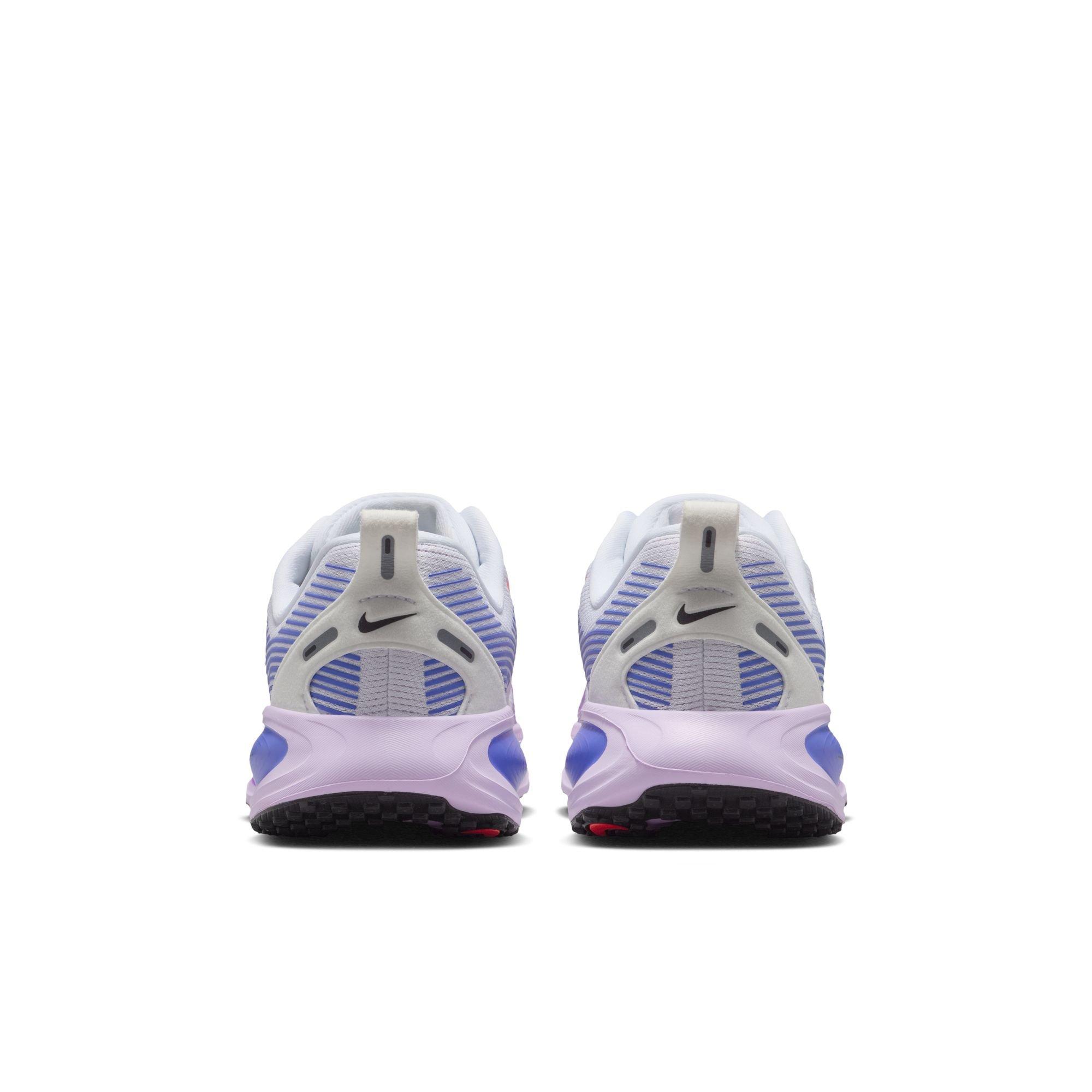 Nike Vomero 18 "White/Hot Lava/Violet Mist/Sapphire" Grade School Girls' Road Running Shoe - WHITE/PURPLE Thumbnail View 7