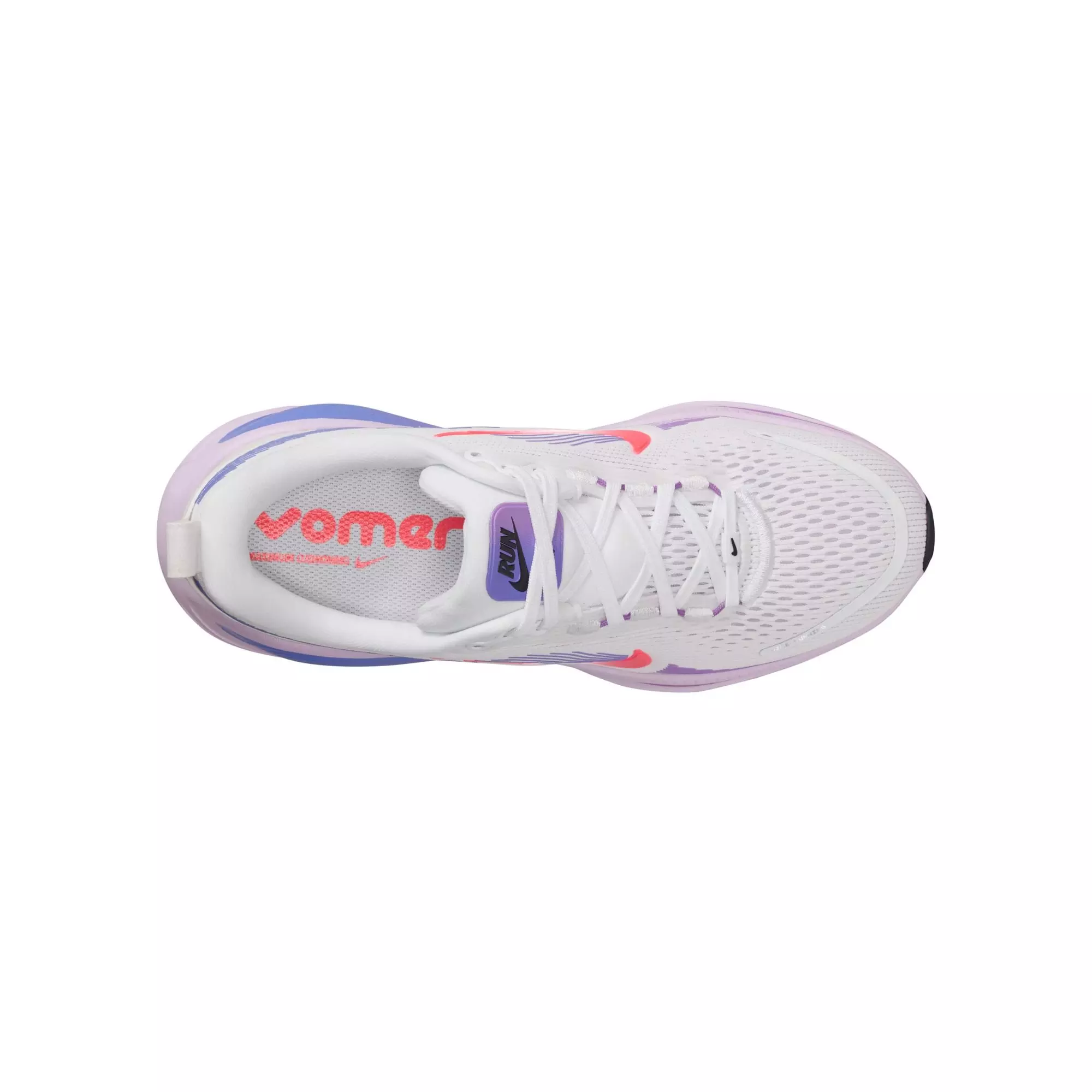 Nike Vomero 18 "White/Hot Lava/Violet Mist/Sapphire" Grade School Girls' Road Running Shoe - WHITE/PURPLE
