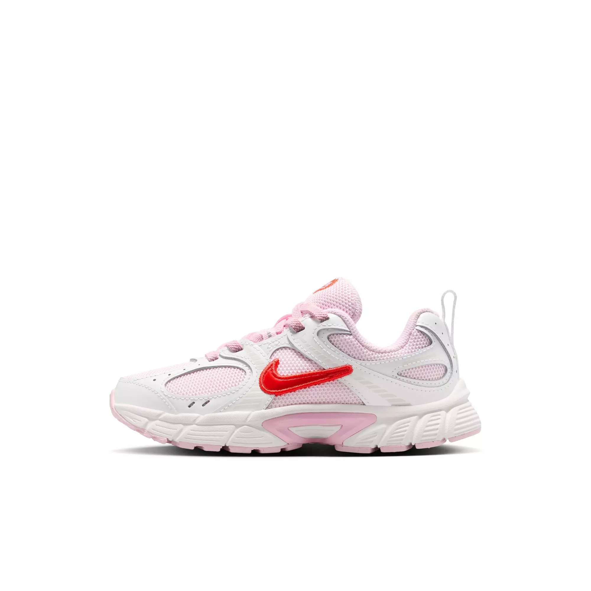 Nike V5 RNR "Summit White/Lt Crimson/Pink Foam" Preschool Girls' Shoe - PINK/RED