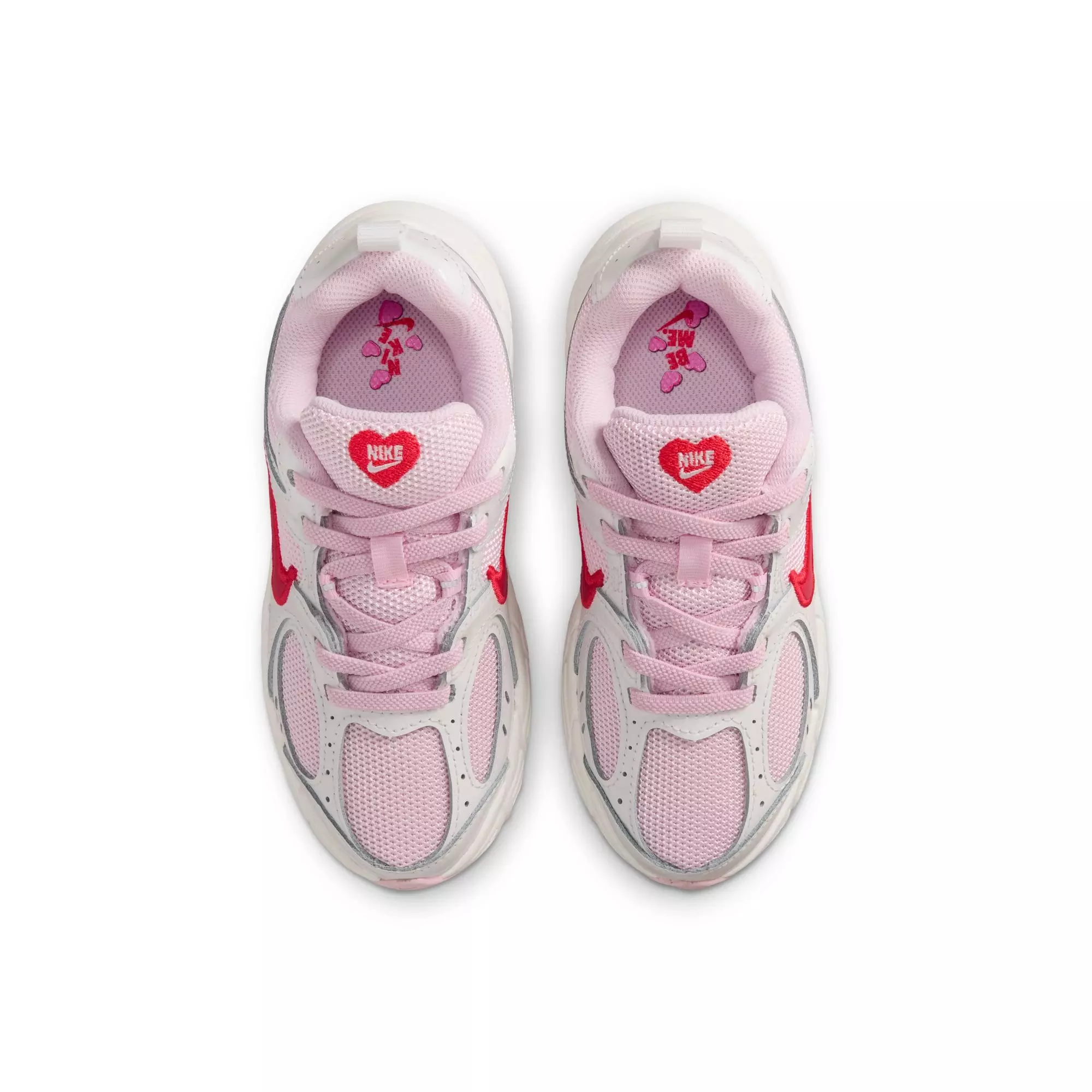 Nike V5 RNR "Summit White/Lt Crimson/Pink Foam" Preschool Girls' Shoe - PINK/RED