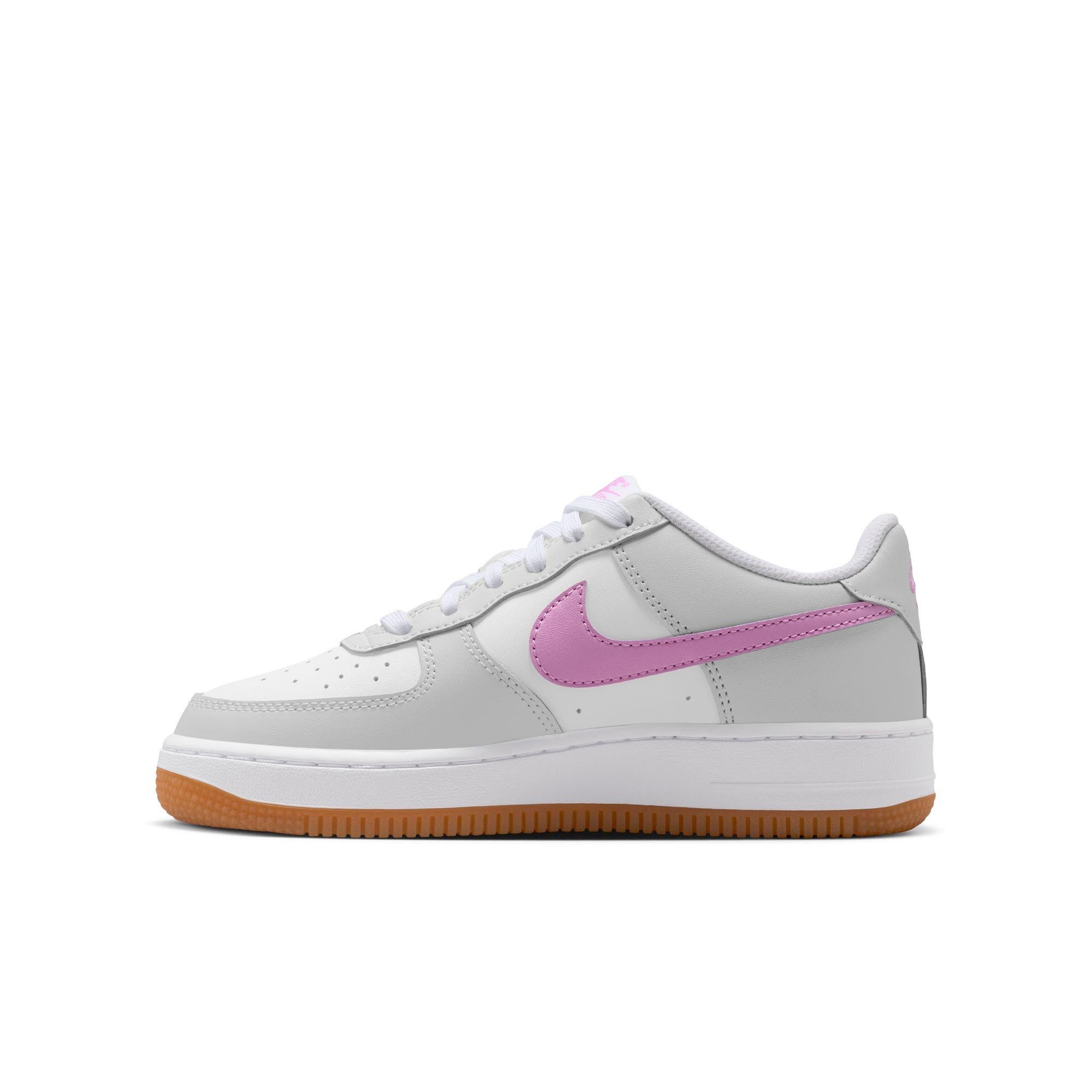 Nike Air Force 1 "White/Lt Magenta/Off-White/Gum Med Brown" Grade School Girls' Shoe - MAGENTA Thumbnail View 4