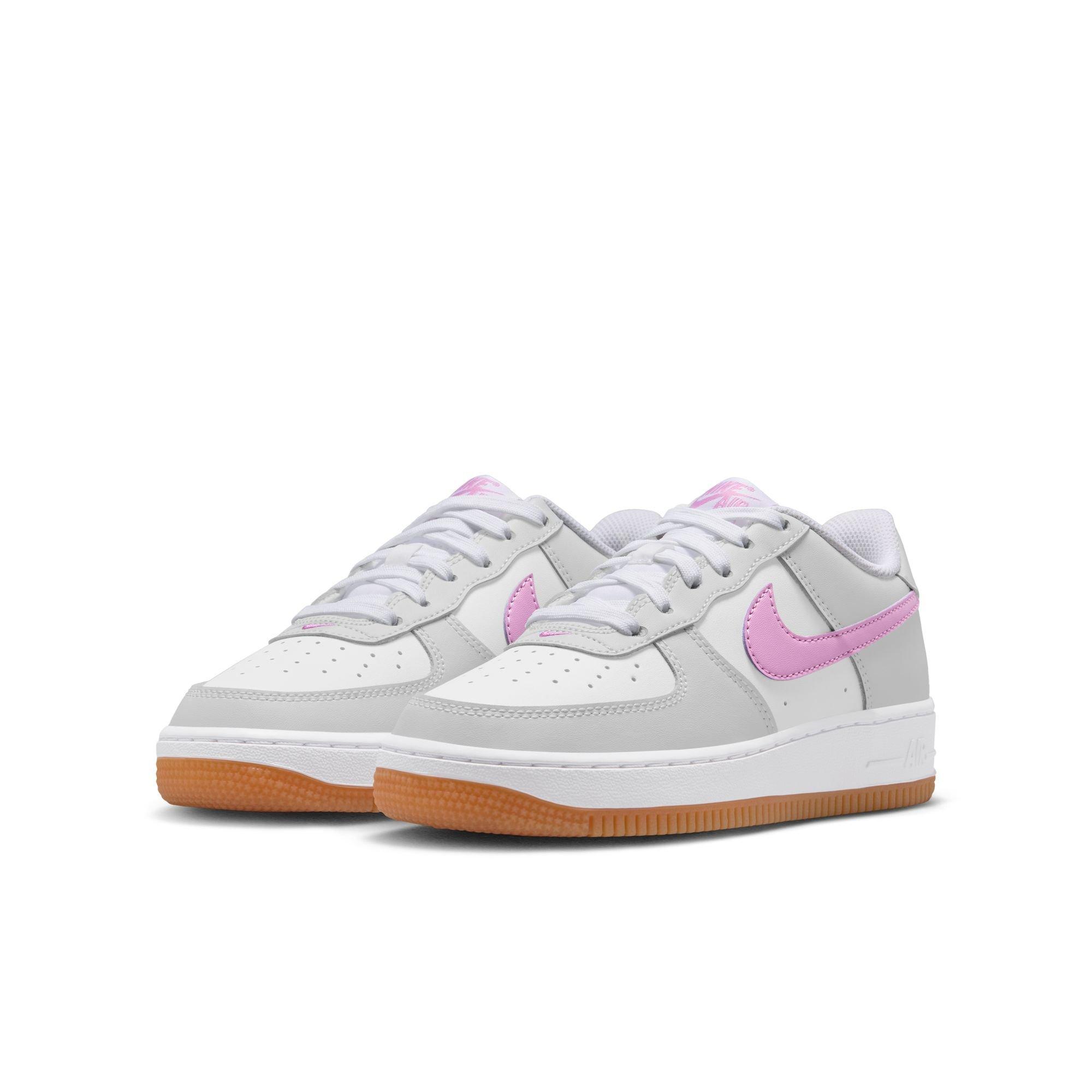 Nike Air Force 1 "White/Lt Magenta/Off-White/Gum Med Brown" Grade School Girls' Shoe - MAGENTA Thumbnail View 5