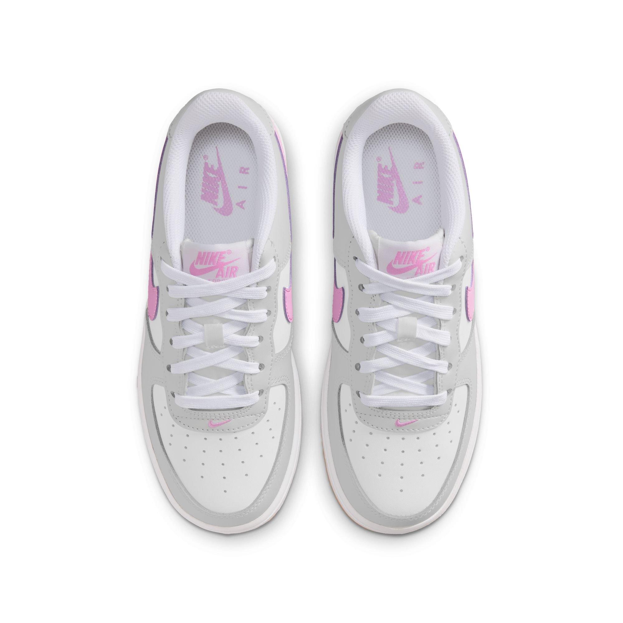 Nike Air Force 1 "White/Lt Magenta/Off-White/Gum Med Brown" Grade School Girls' Shoe - MAGENTA Thumbnail View 6