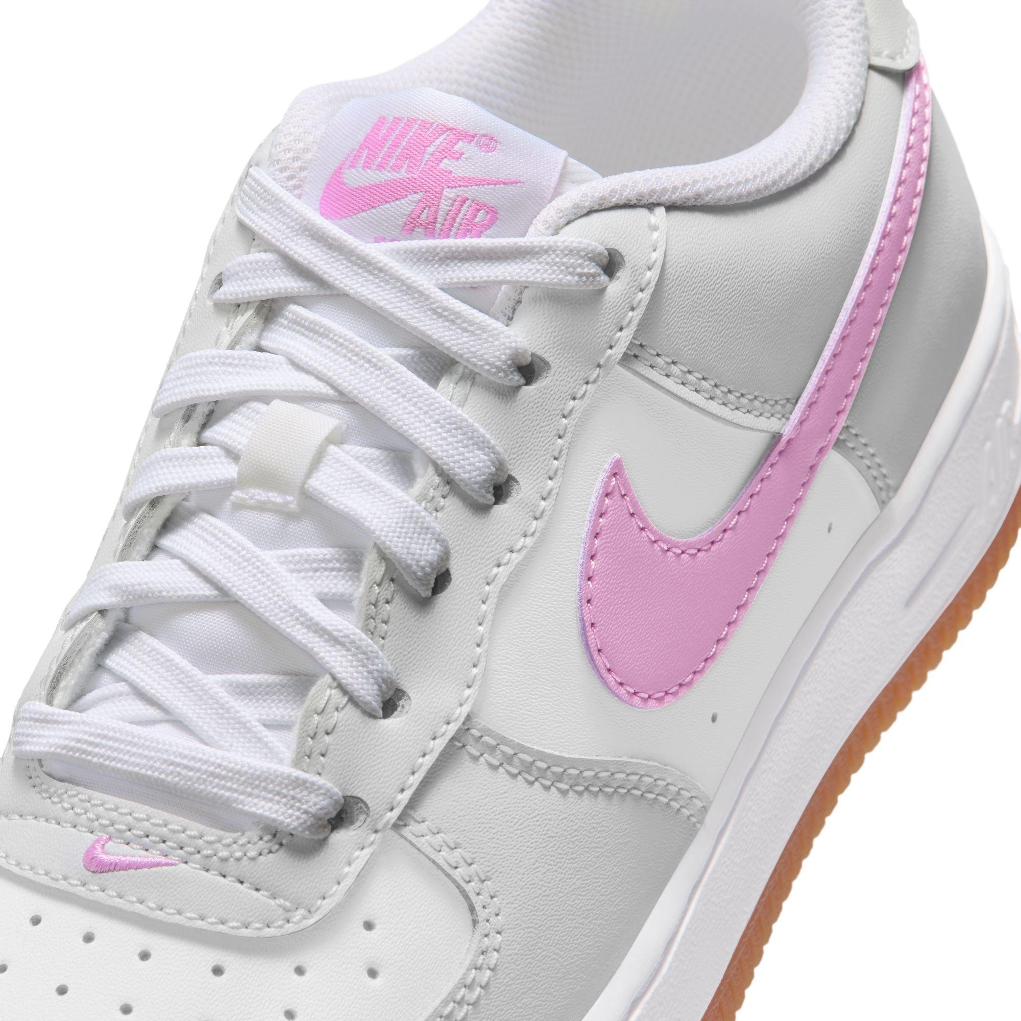 Nike Air Force 1 "White/Lt Magenta/Off-White/Gum Med Brown" Grade School Girls' Shoe - MAGENTA Thumbnail View 9