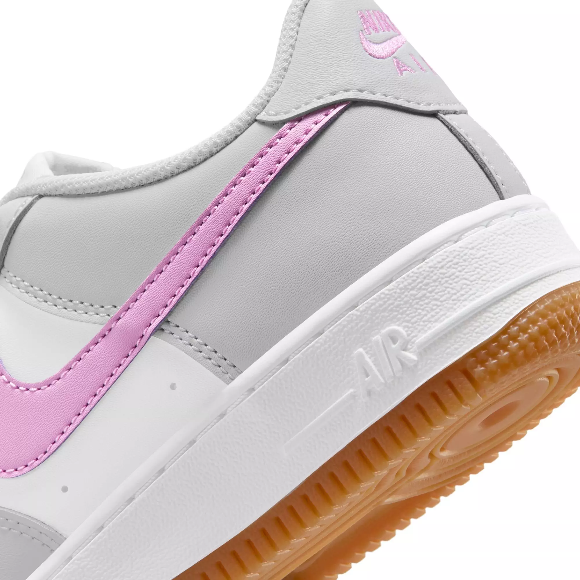 Nike Air Force 1 "White/Lt Magenta/Off-White/Gum Med Brown" Grade School Girls' Shoe - MAGENTA