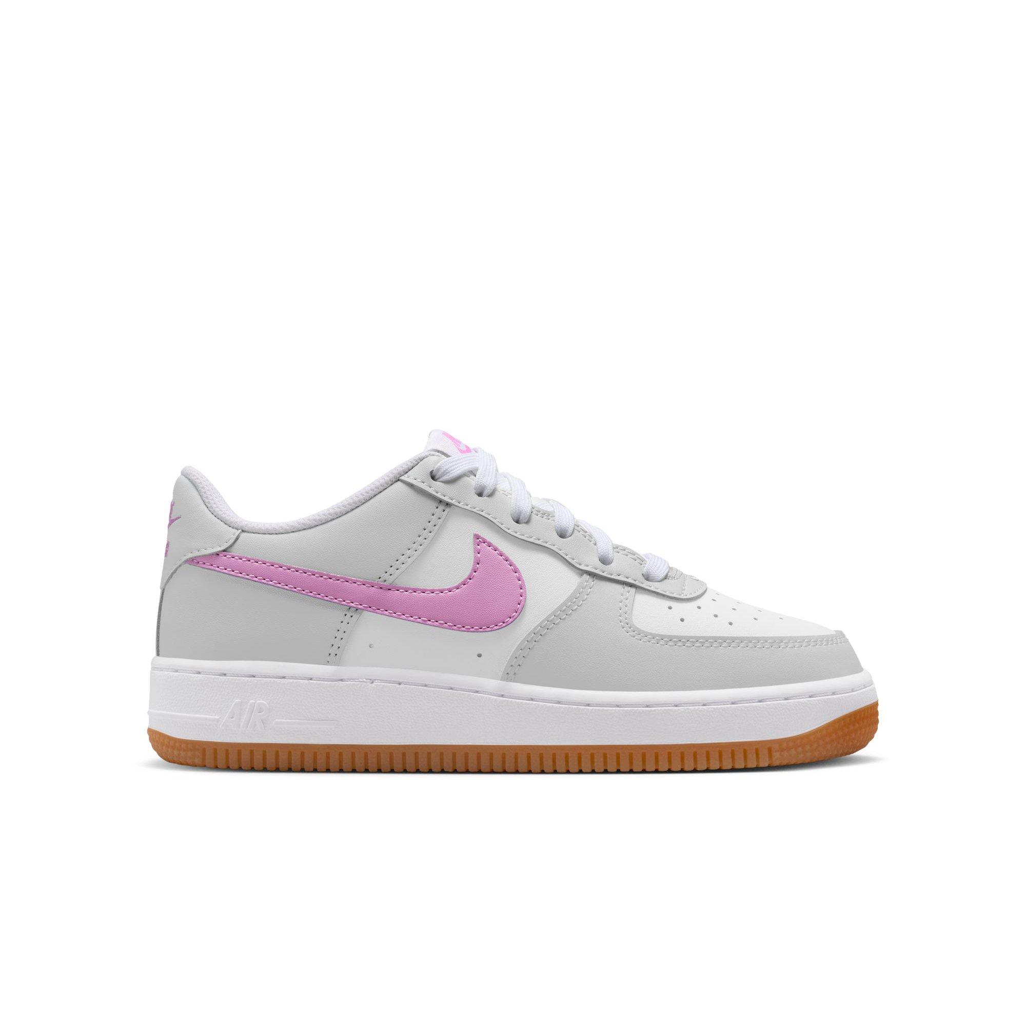Nike Air Force 1 "White/Lt Magenta/Off-White/Gum Med Brown" Grade School Girls' Shoe - MAGENTA Thumbnail View 1
