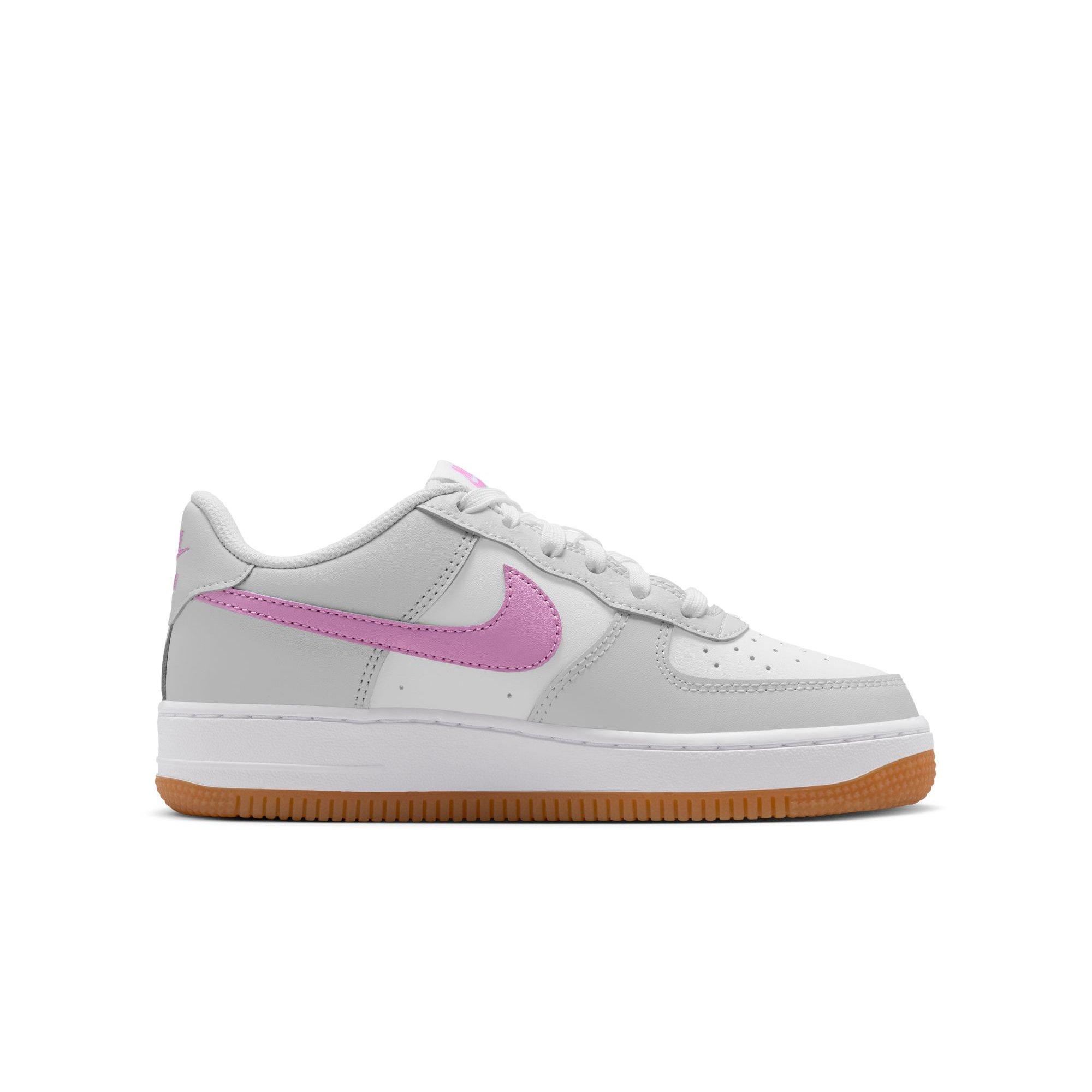 Nike Air Force 1 "White/Lt Magenta/Off-White/Gum Med Brown" Grade School Girls' Shoe - MAGENTA Thumbnail View 2