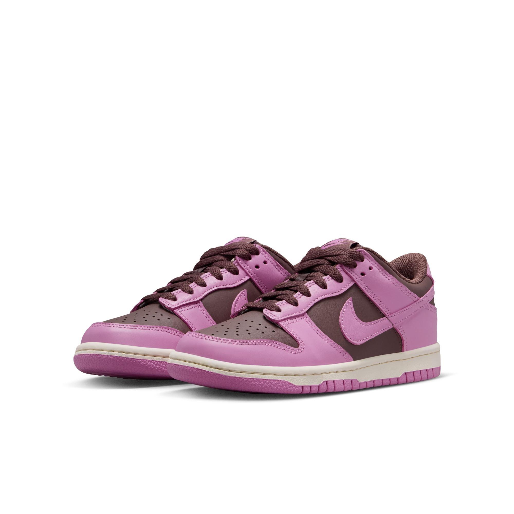 Nike Dunk Low "Tattoo/Lt Magenta/Pale Ivory" Grade School Girls' Shoe - BROWN/PINK Thumbnail View 5