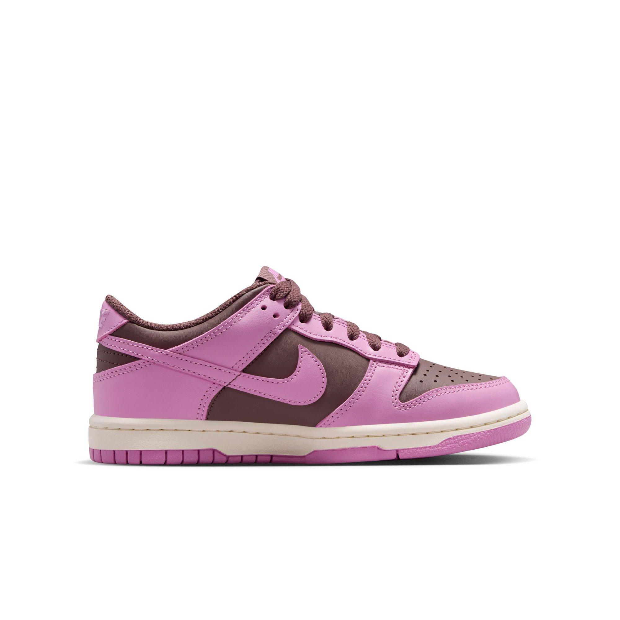 Nike Dunk Low "Tattoo/Lt Magenta/Pale Ivory" Grade School Girls' Shoe - BROWN/PINK Thumbnail View 2