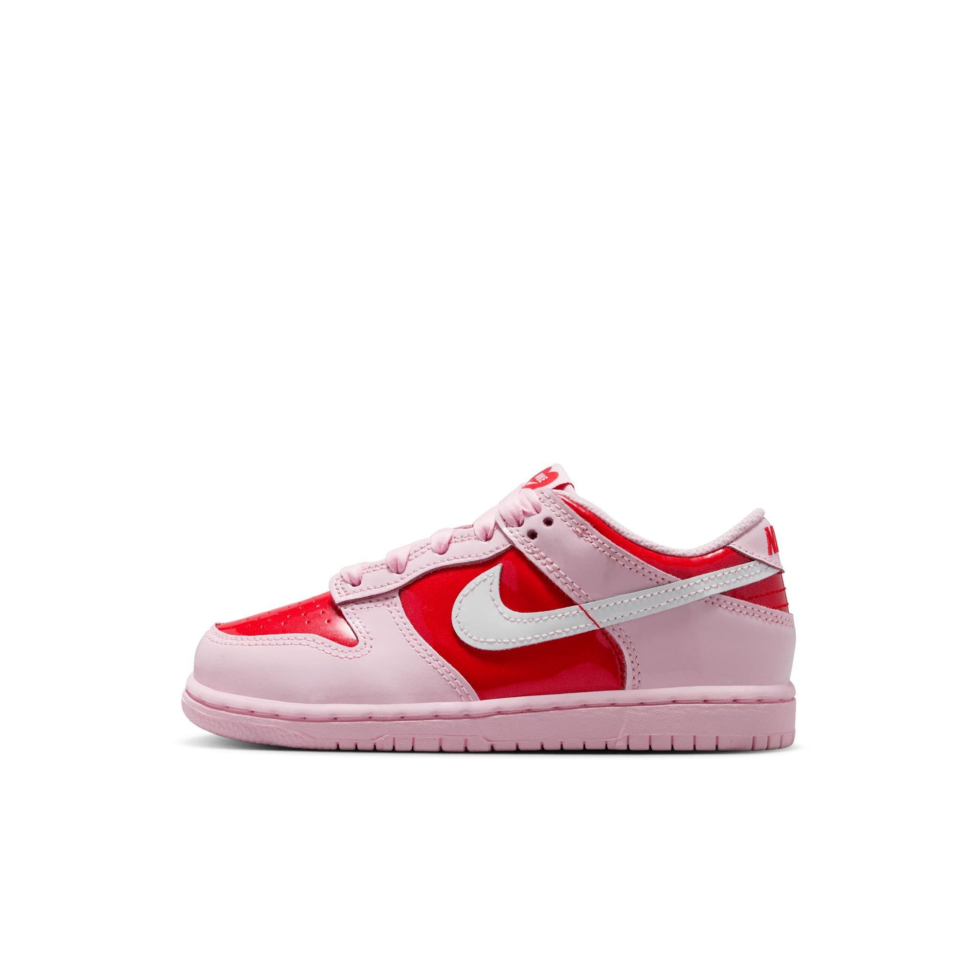 Nike Dunk Low "Pink Foam/Summit White/Lt Crimson" Preschool Girls' Shoe - PINK/RED Thumbnail View 3