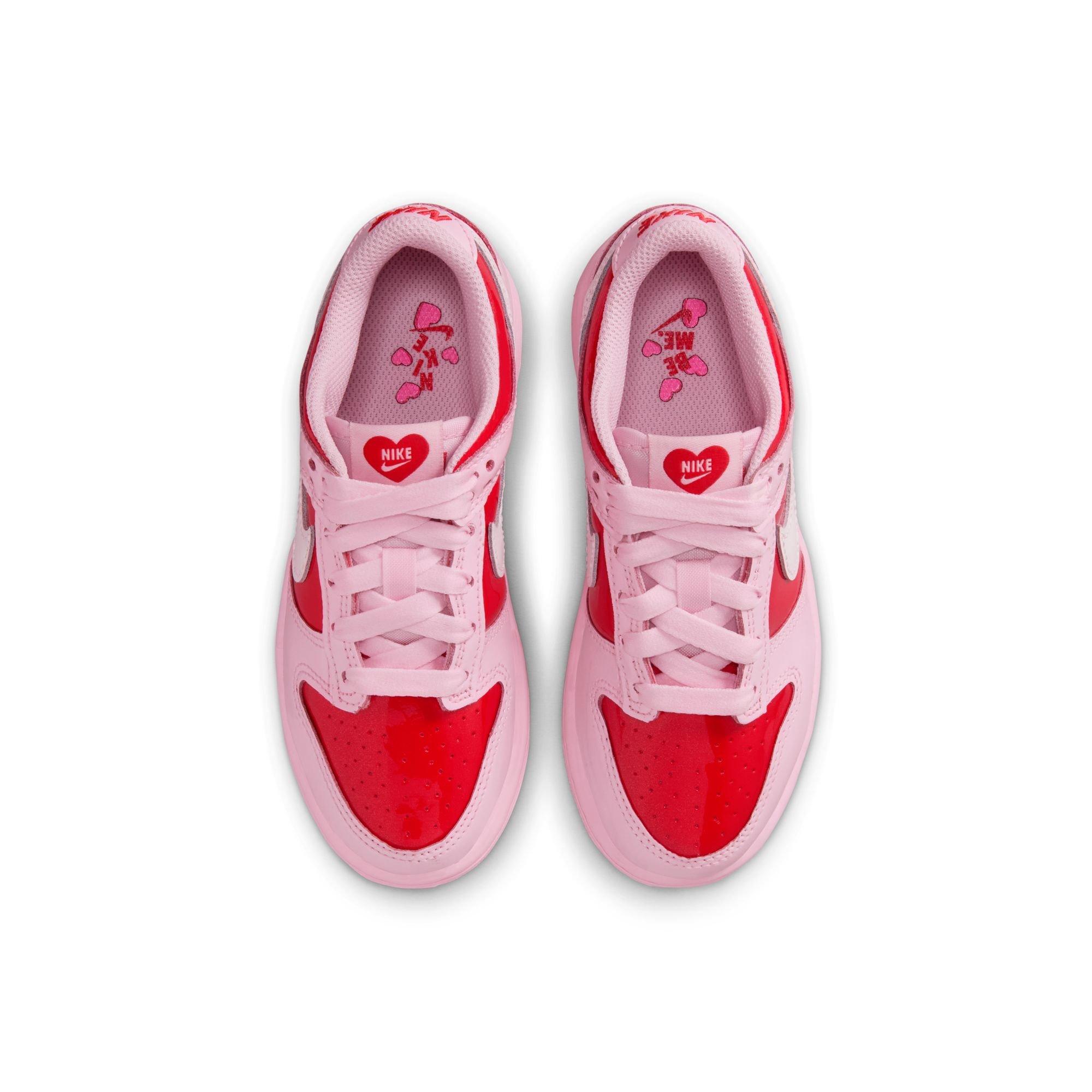 Nike Dunk Low "Pink Foam/Summit White/Lt Crimson" Preschool Girls' Shoe - PINK/RED Thumbnail View 6