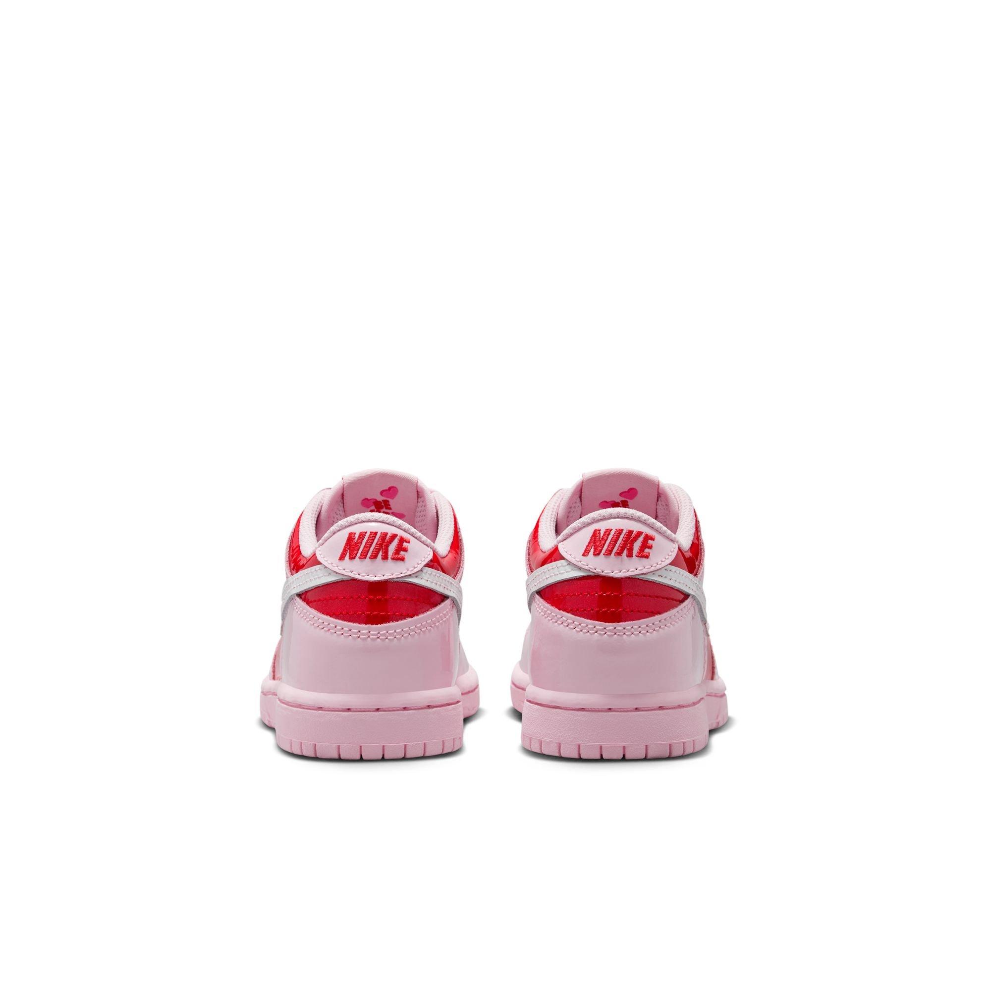 Nike Dunk Low "Pink Foam/Summit White/Lt Crimson" Preschool Girls' Shoe - PINK/RED Thumbnail View 7