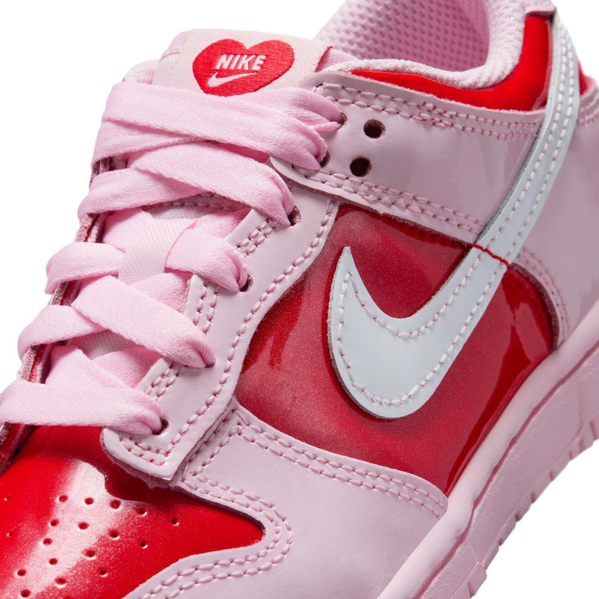 Nike Dunk Low "Pink Foam/Summit White/Lt Crimson" Preschool Girls' Shoe - PINK/RED Thumbnail View 8