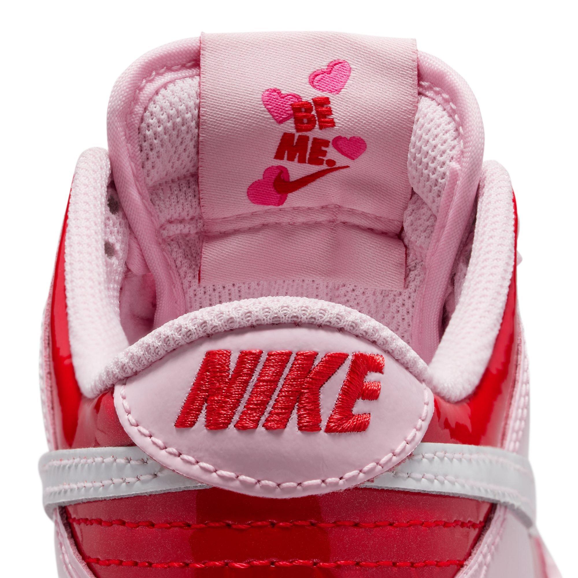 Nike Dunk Low "Pink Foam/Summit White/Lt Crimson" Preschool Girls' Shoe - PINK/RED Thumbnail View 11