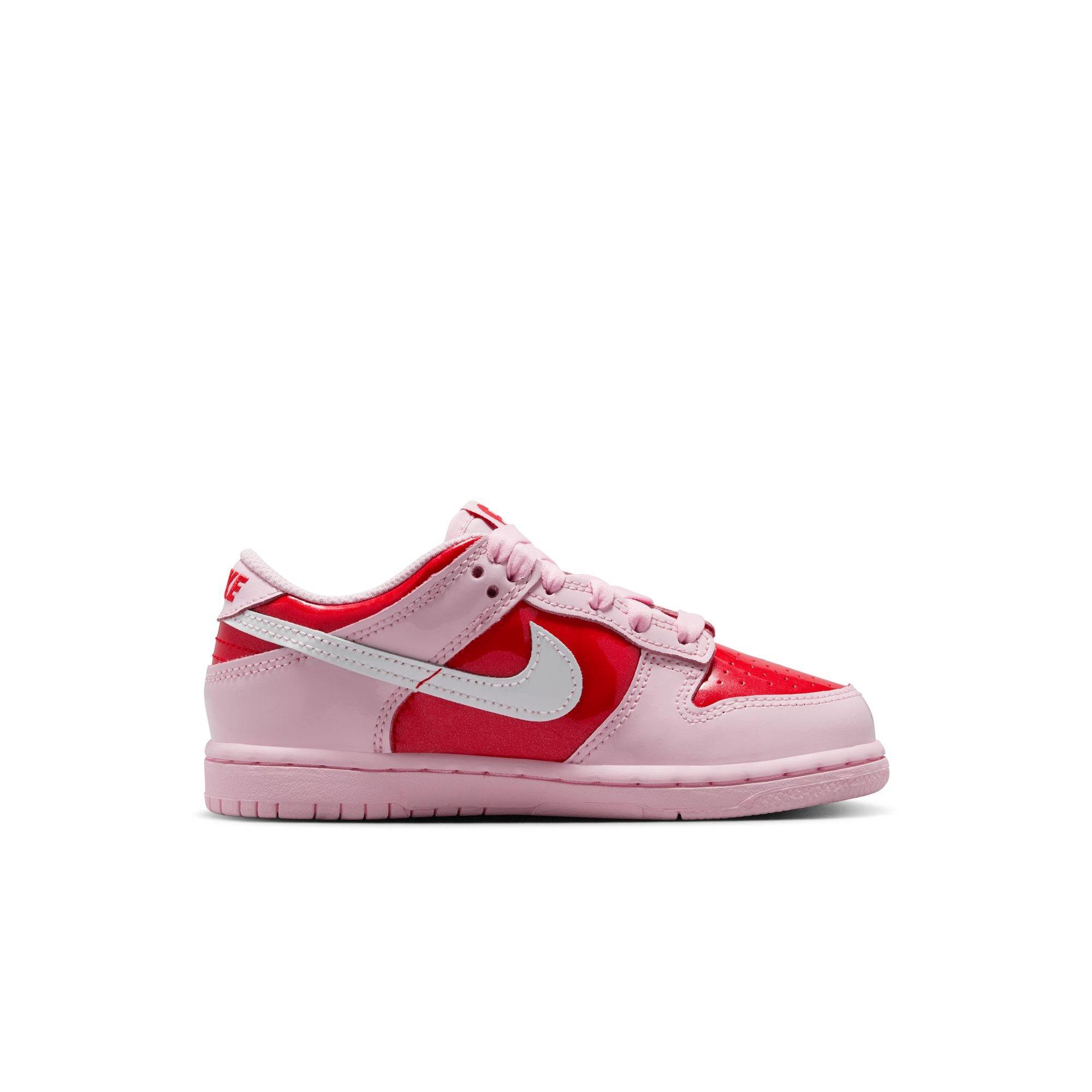 Nike Dunk Low "Pink Foam/Summit White/Lt Crimson" Preschool Girls' Shoe - PINK/RED Thumbnail View 2