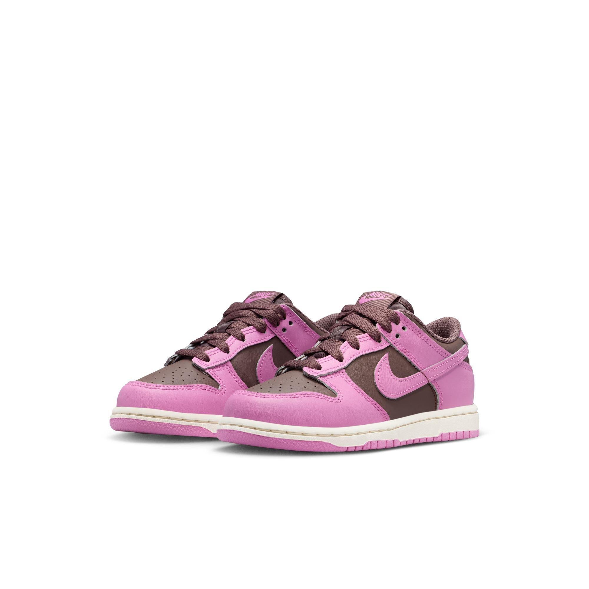 Nike Dunk Low "Tattoo/Lt Magenta/Pale Ivory" Preschool Girls' Shoe - BROWN/PINK Thumbnail View 5